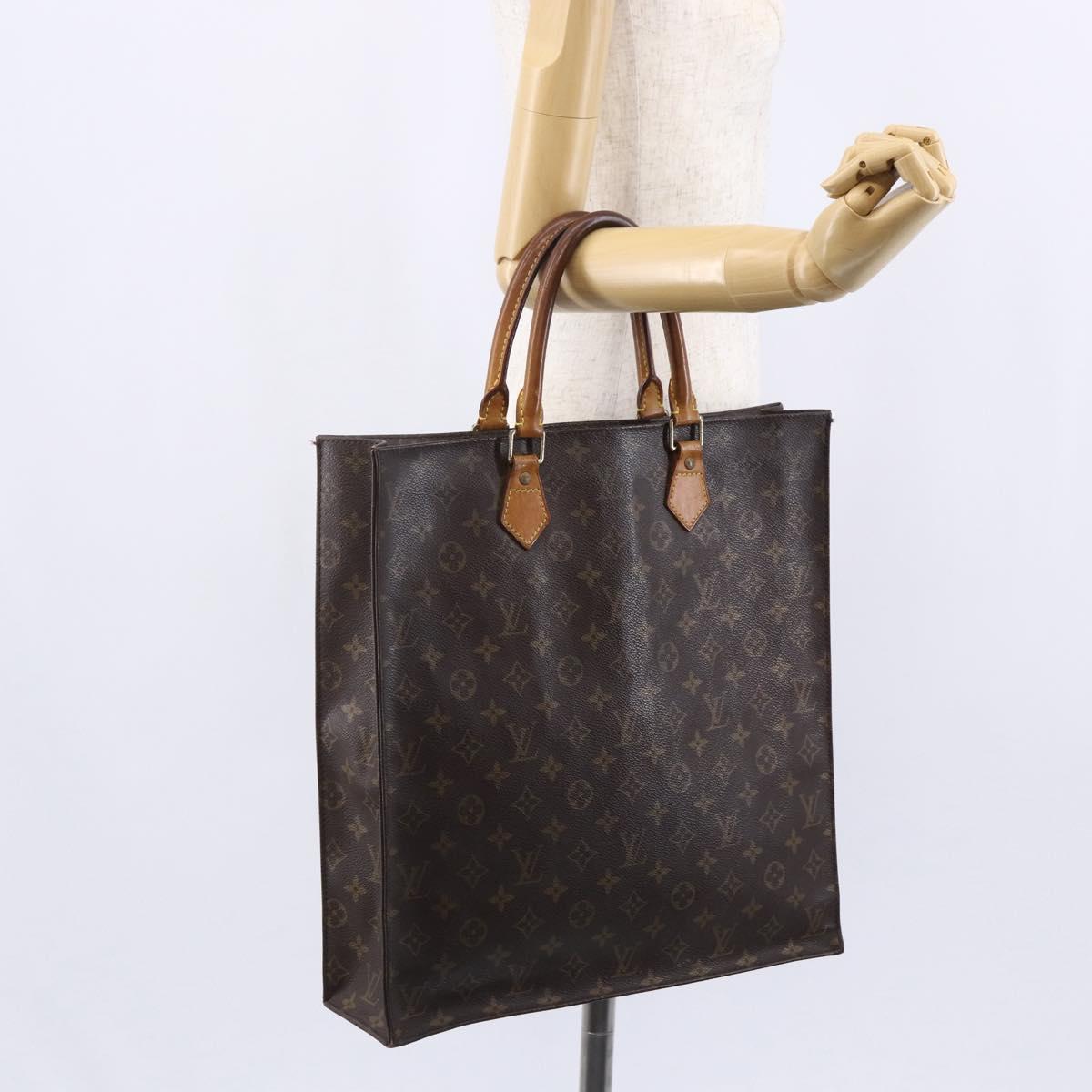 LOUIS VUITTON Monogram Sac Plat Hand Bag M51140 LV Auth BA7185