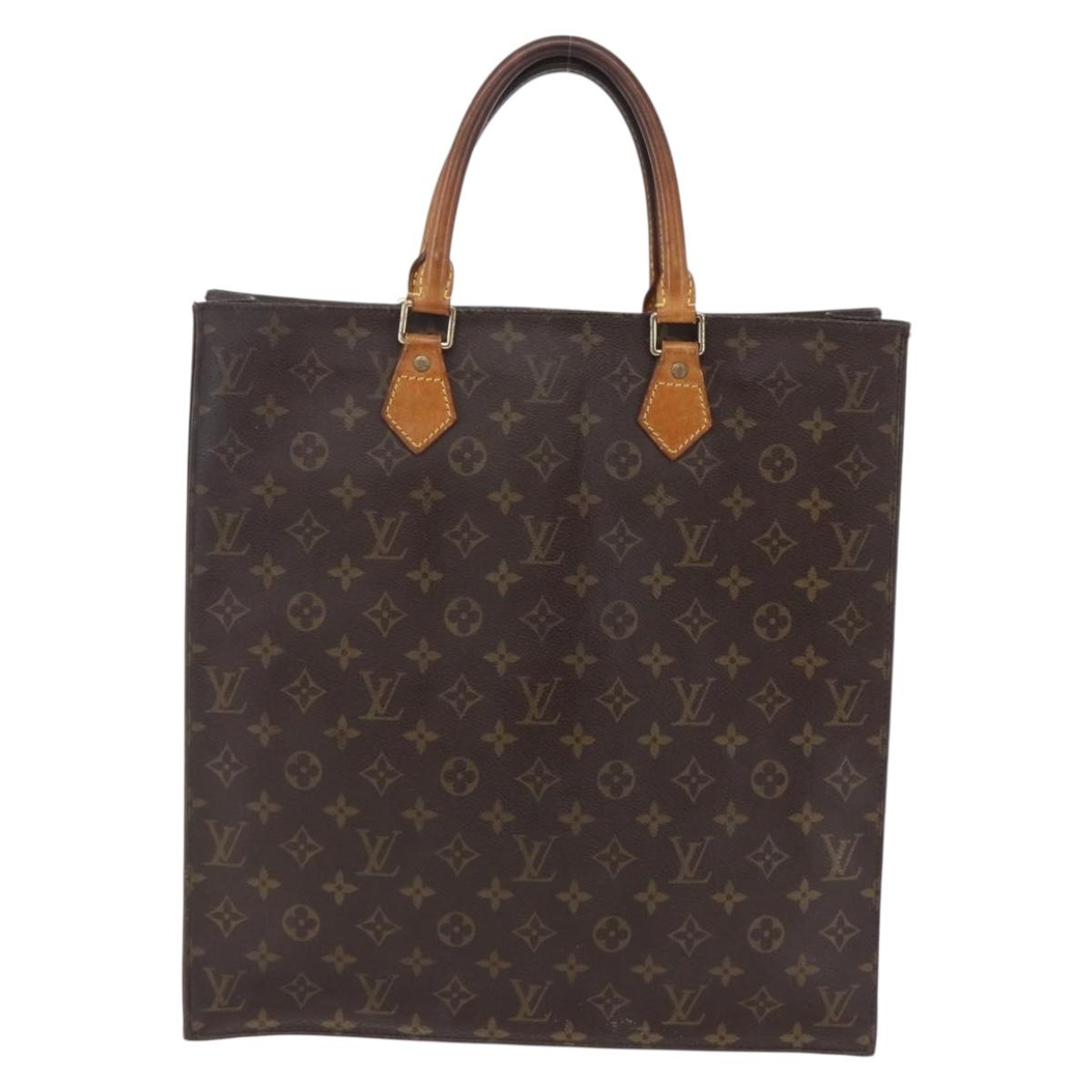 LOUIS VUITTON Monogram Sac Plat Hand Bag M51140 LV Auth BA7185