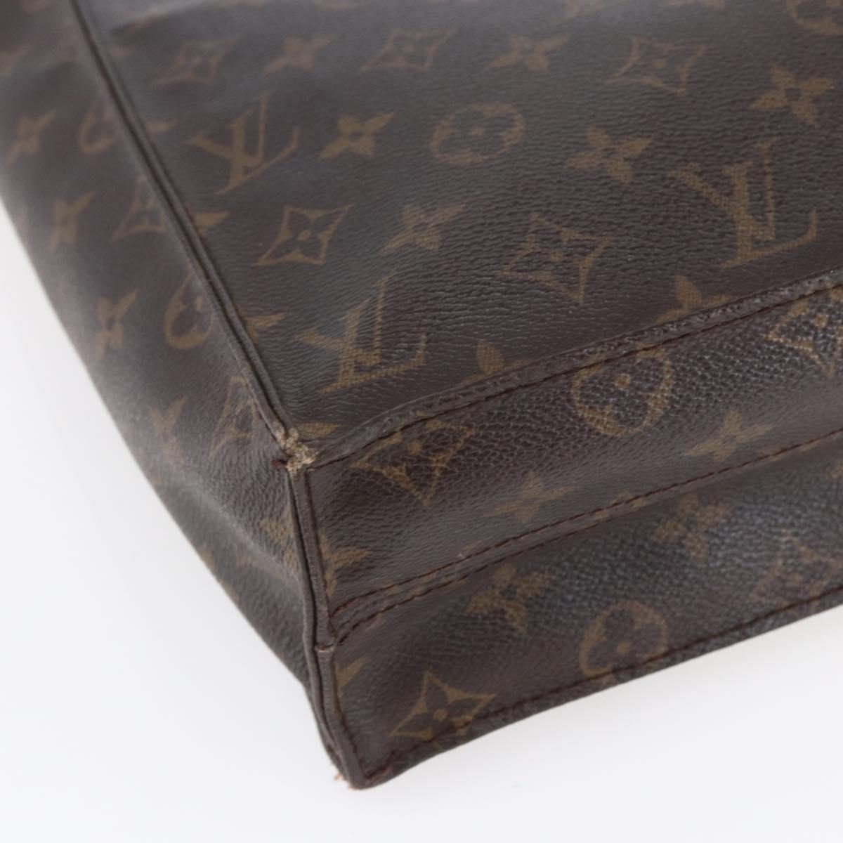 LOUIS VUITTON Monogram Sac Plat Hand Bag M51140 LV Auth BA7186