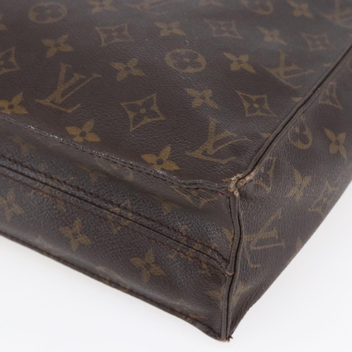 LOUIS VUITTON Monogram Sac Plat Hand Bag M51140 LV Auth BA7186