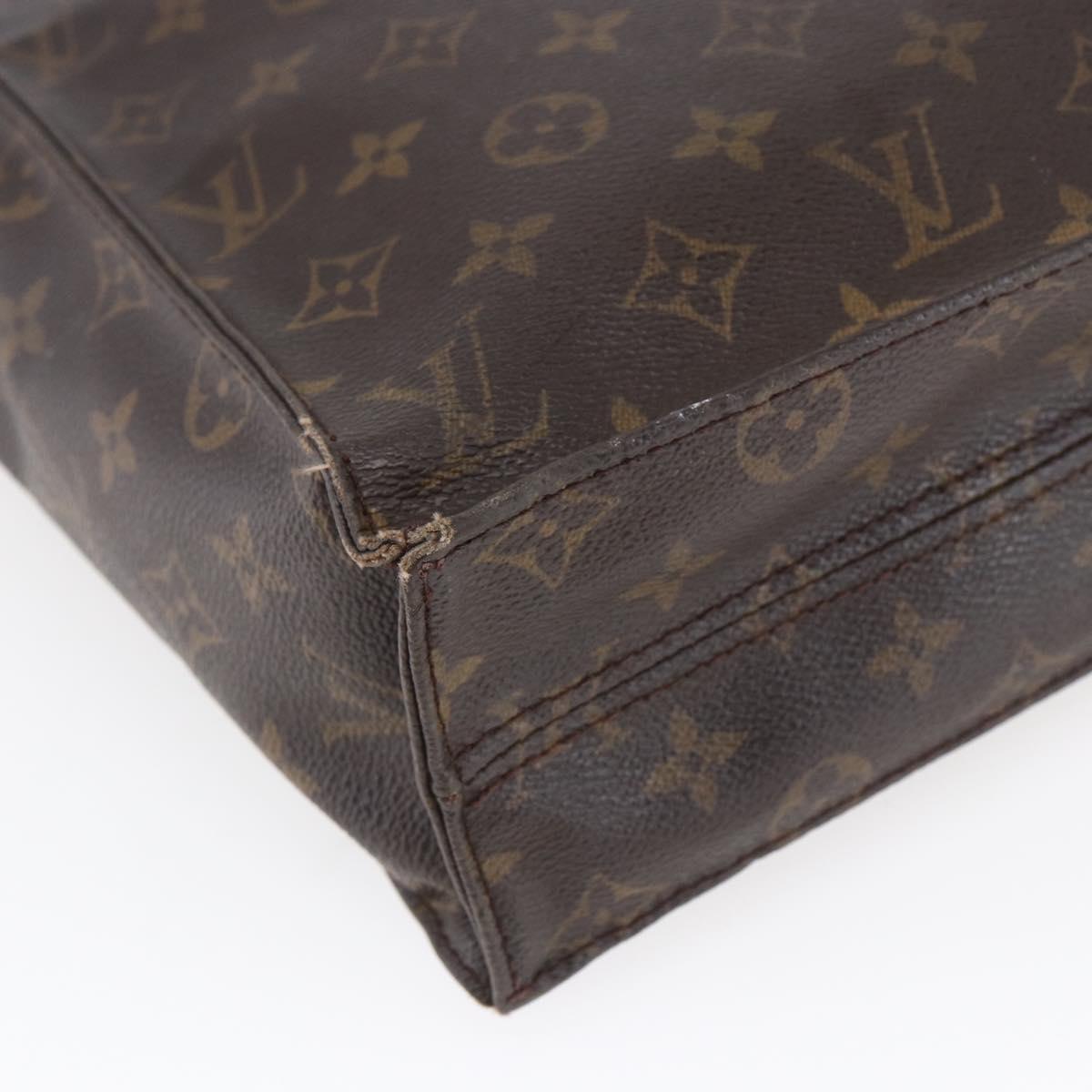 LOUIS VUITTON Monogram Sac Plat Hand Bag M51140 LV Auth BA7186