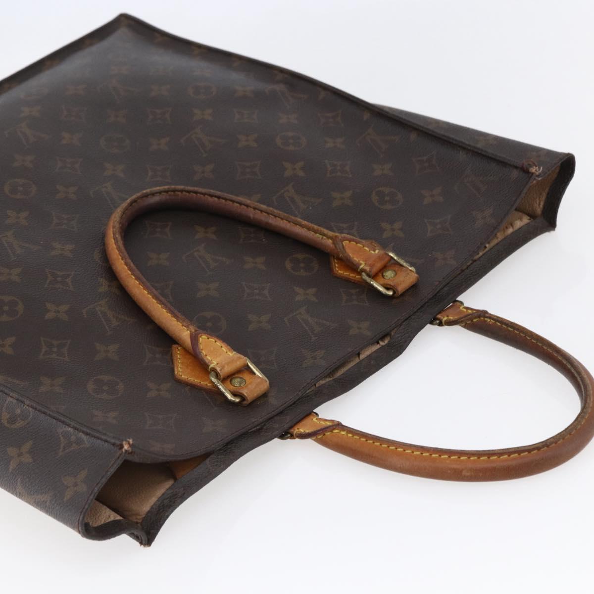 LOUIS VUITTON Monogram Sac Plat Hand Bag M51140 LV Auth BA7186