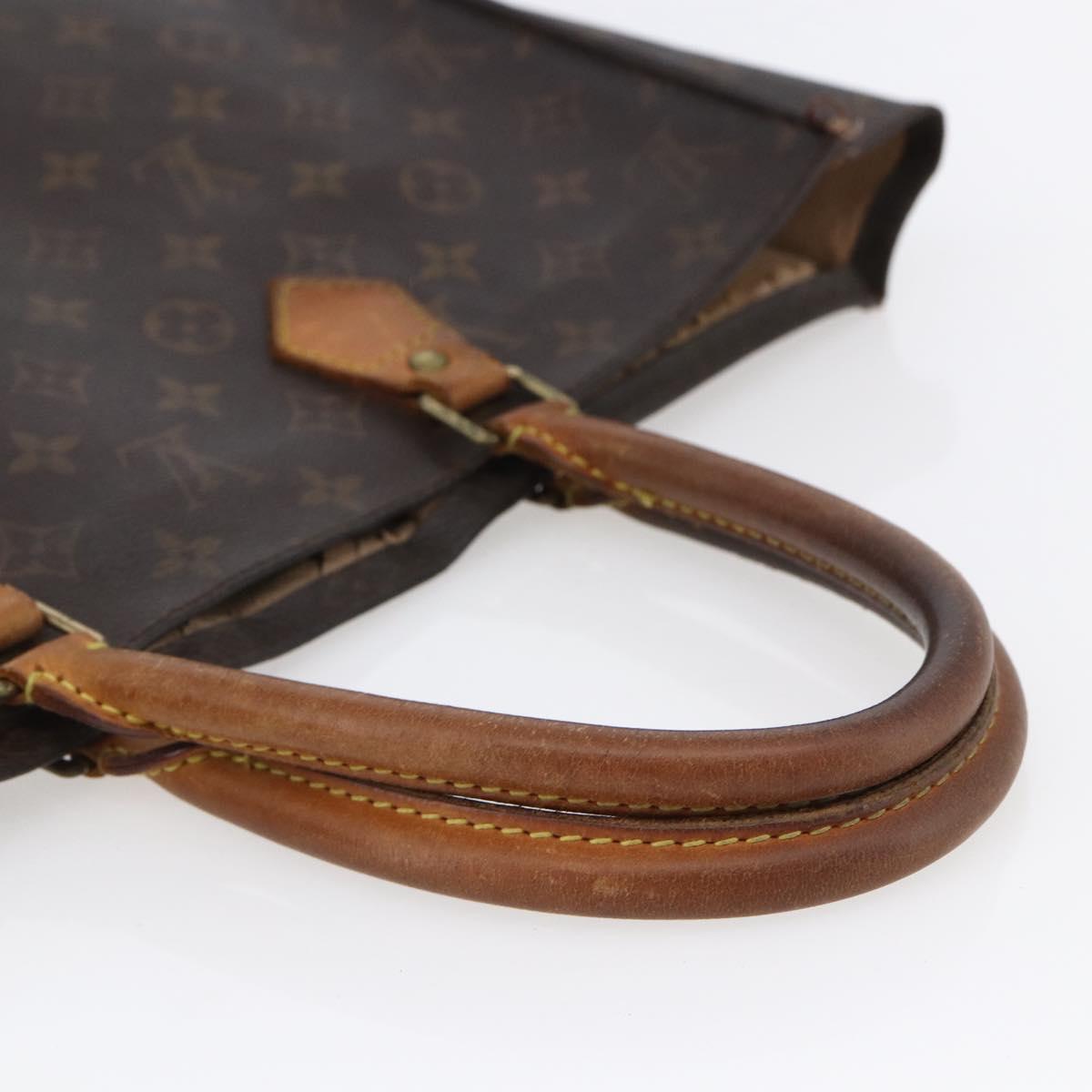 LOUIS VUITTON Monogram Sac Plat Hand Bag M51140 LV Auth BA7186