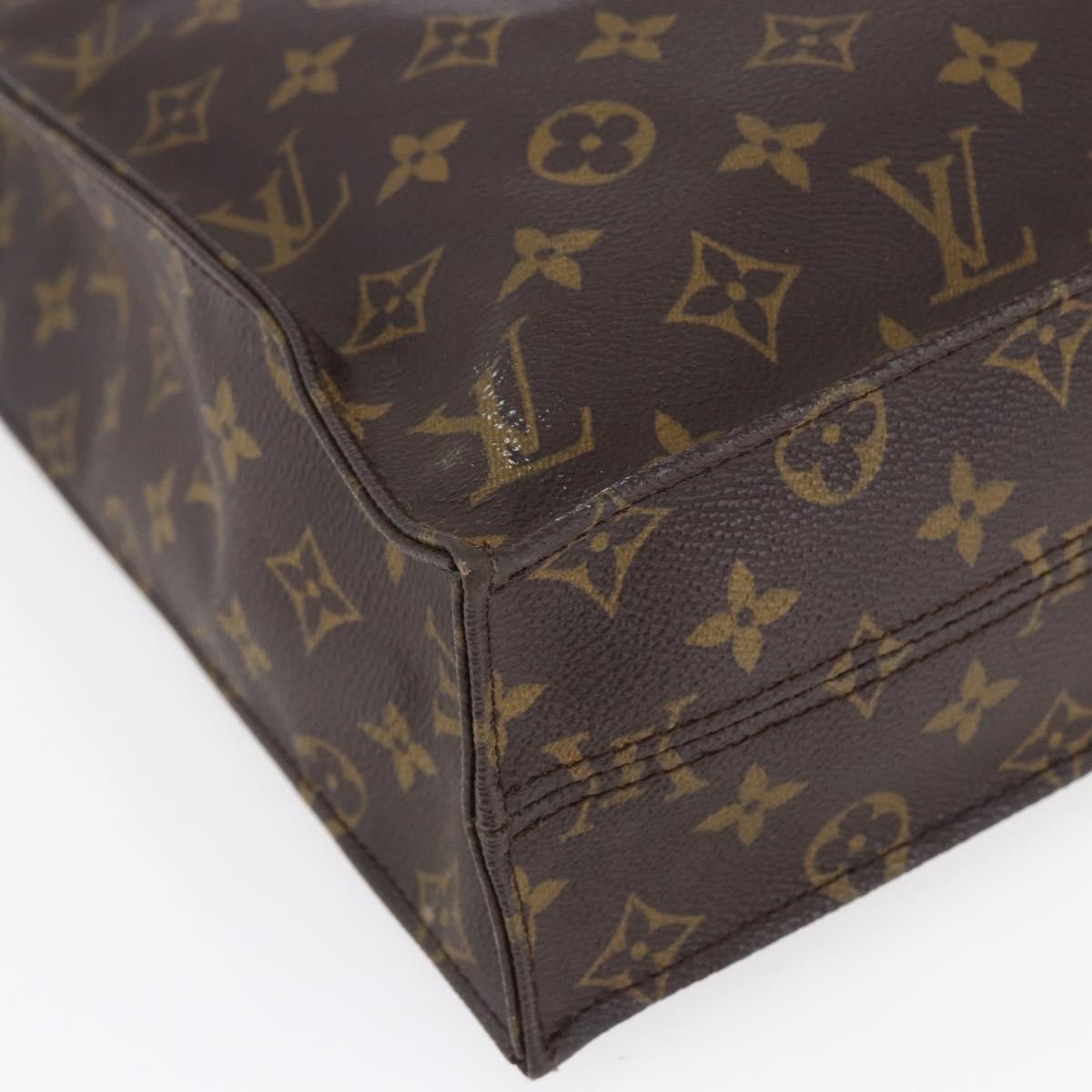 LOUIS VUITTON Monogram Sac Plat Hand Bag M51140 LV Auth BA7187