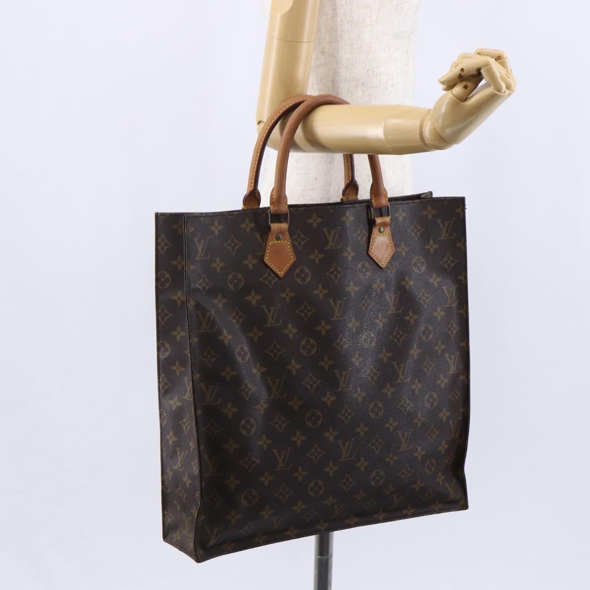LOUIS VUITTON Monogram Sac Plat Hand Bag M51140 LV Auth BA7187