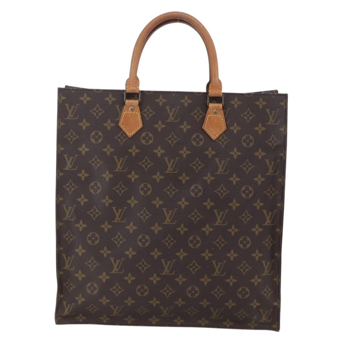 LOUIS VUITTON Monogram Sac Plat Hand Bag M51140 LV Auth BA7187