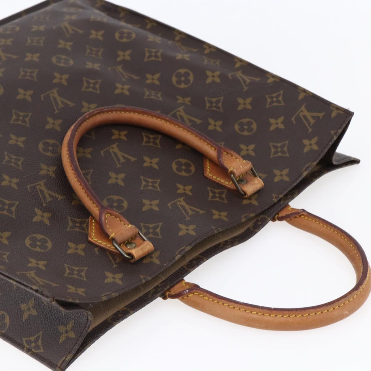 LOUIS VUITTON Monogram Sac Plat Hand Bag M51140 LV Auth BA7187