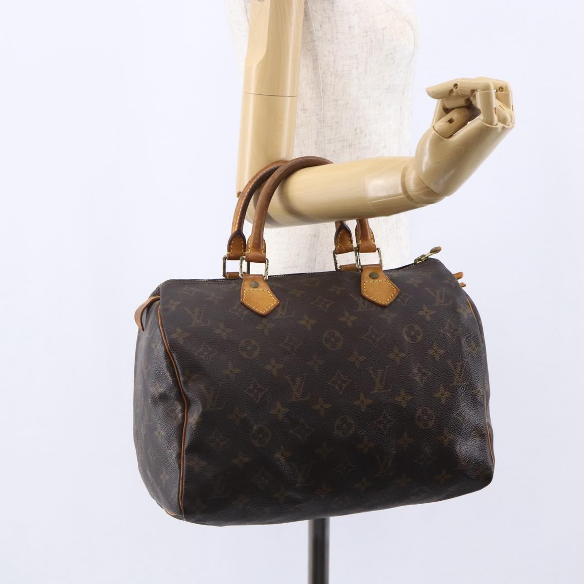 LOUIS VUITTON Monogram Speedy 30 Hand Bag M41526 LV Auth BA7189