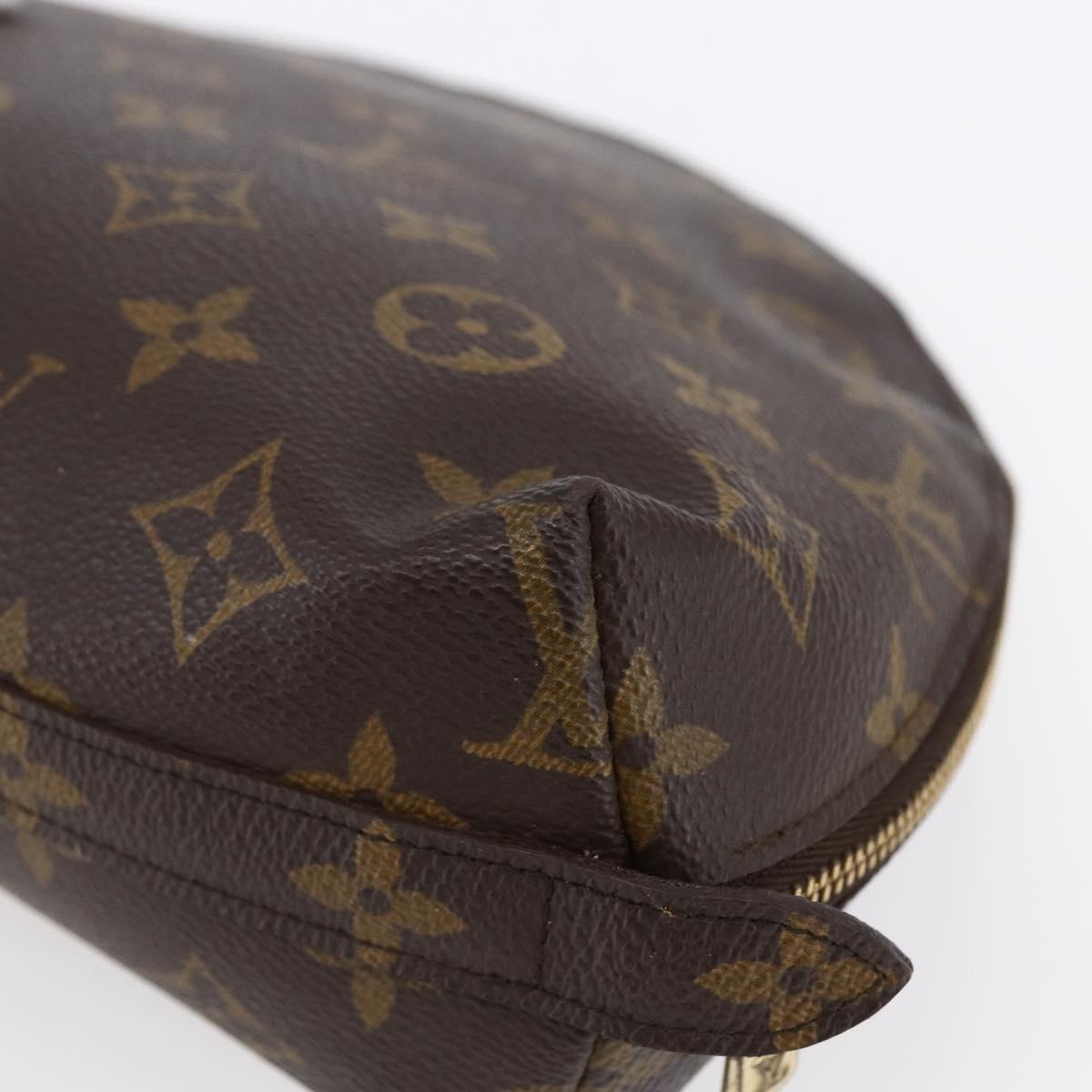 LOUIS VUITTON Monogram Trousse Demi Ronde Cosmetic Pouch M47520 LV Auth BA7198