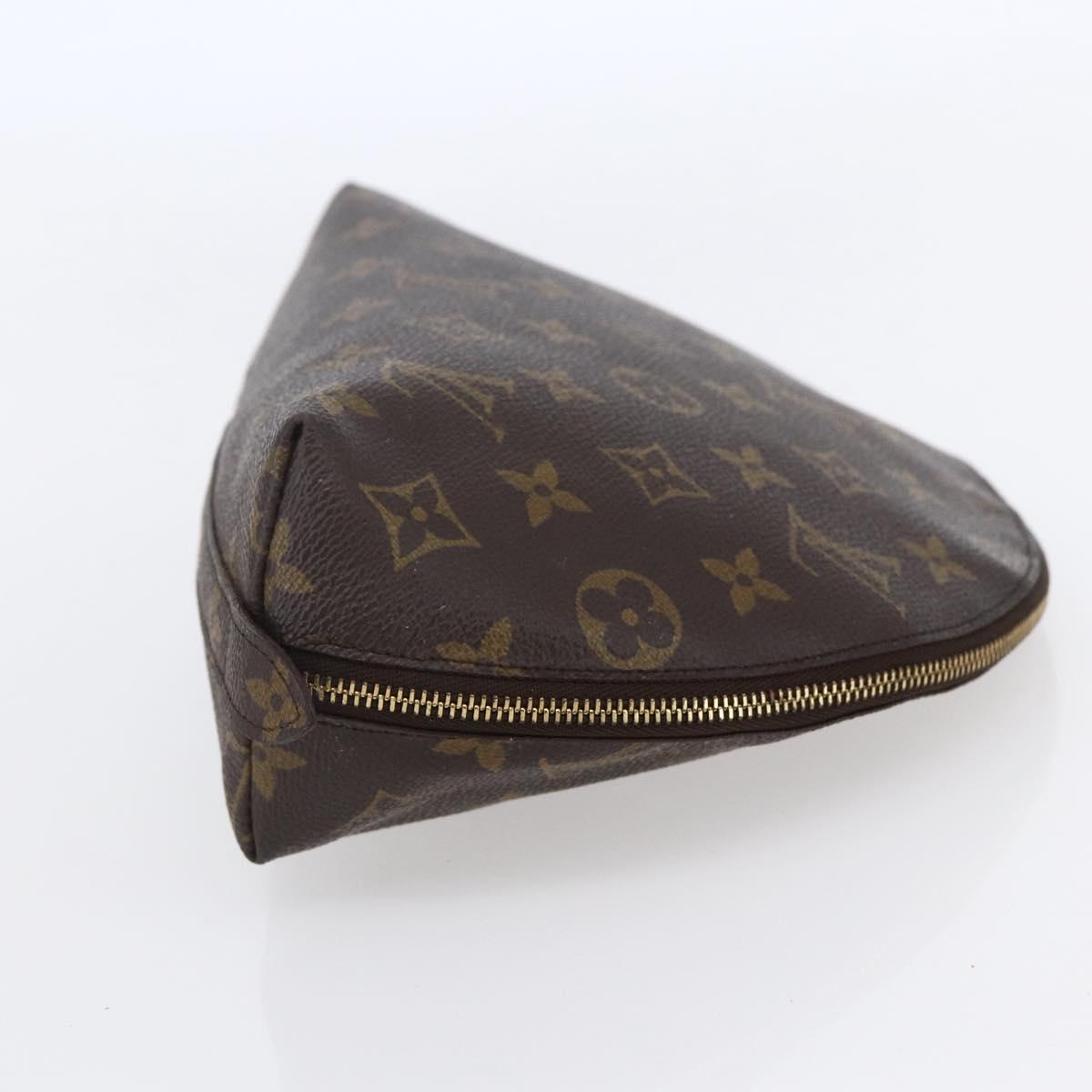 LOUIS VUITTON Monogram Trousse Demi Ronde Cosmetic Pouch M47520 LV Auth BA7198