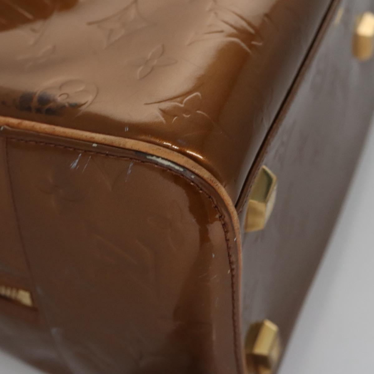 LOUIS VUITTON Monogram Vernis Tompkins Square Bag Bronze M91103 LV Auth BA720