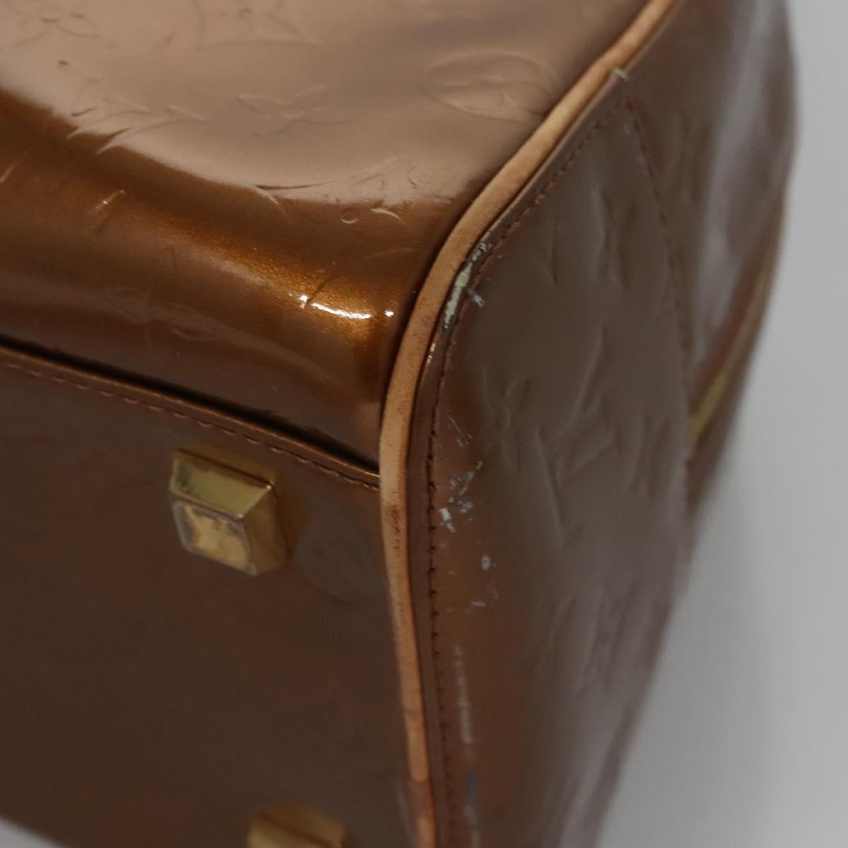 LOUIS VUITTON Monogram Vernis Tompkins Square Bag Bronze M91103 LV Auth BA720