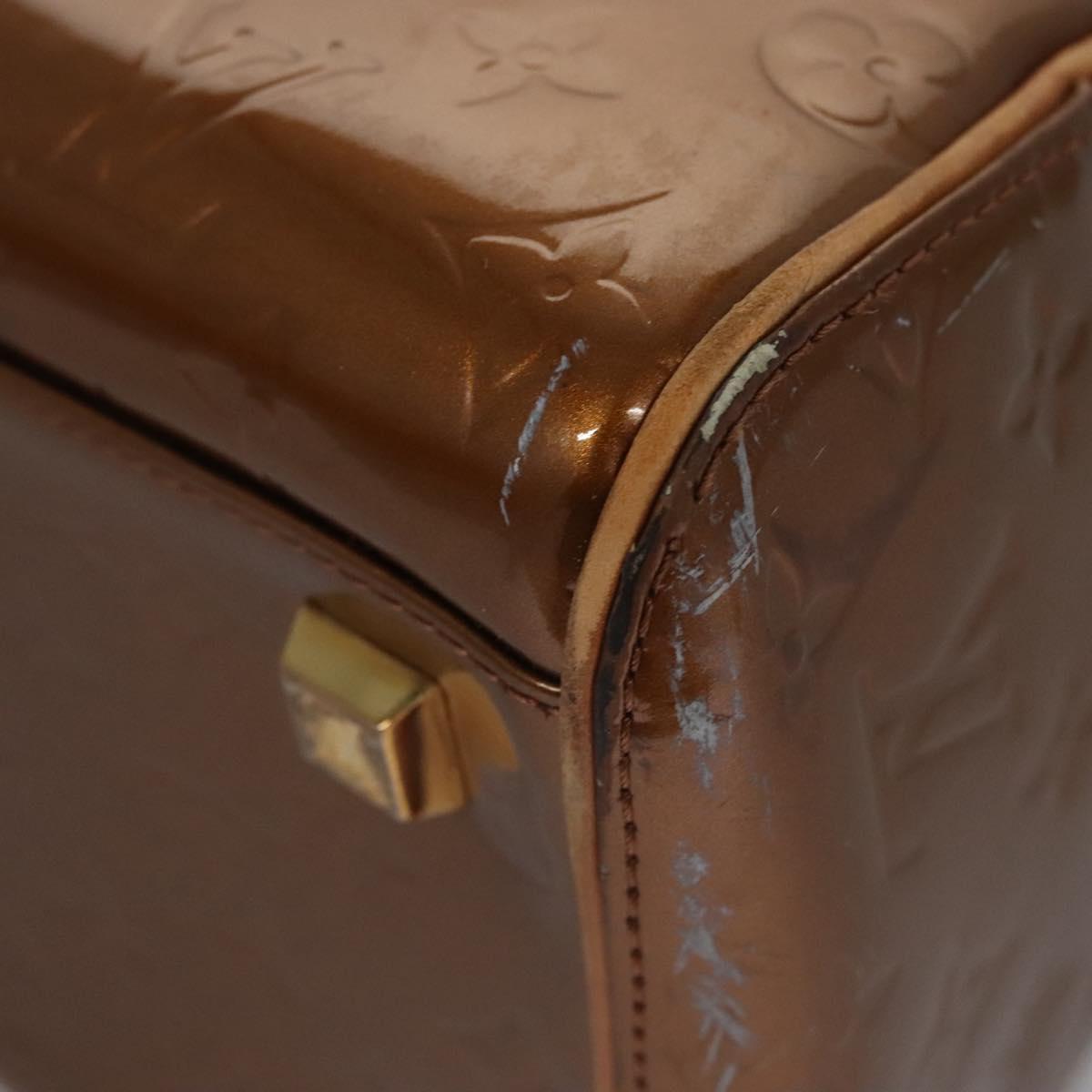 LOUIS VUITTON Monogram Vernis Tompkins Square Bag Bronze M91103 LV Auth BA720