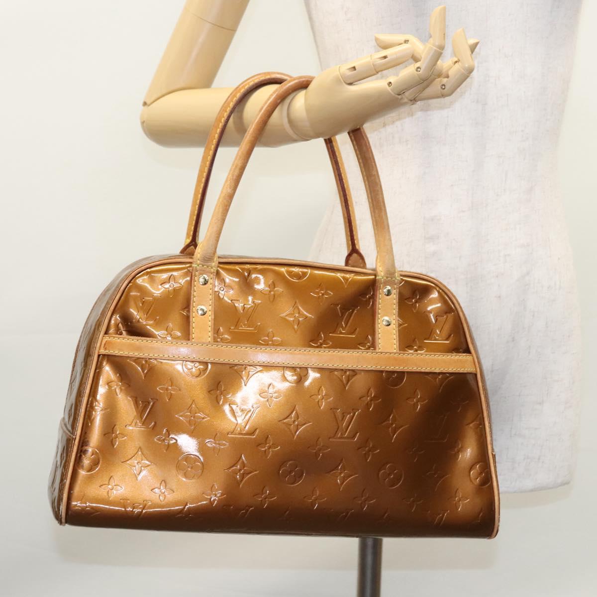 LOUIS VUITTON Monogram Vernis Tompkins Square Bag Bronze M91103 LV Auth BA720