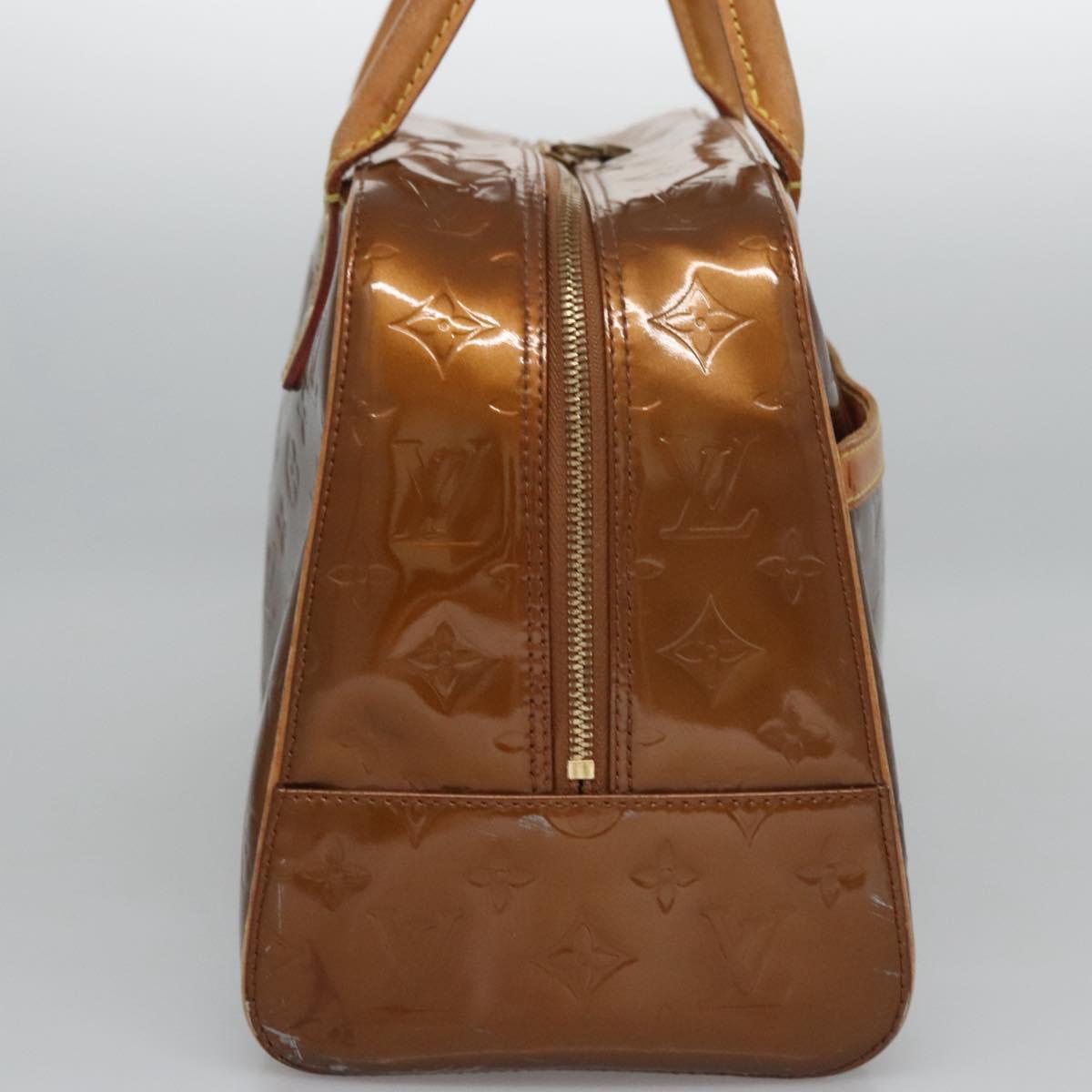 LOUIS VUITTON Monogram Vernis Tompkins Square Bag Bronze M91103 LV Auth BA720