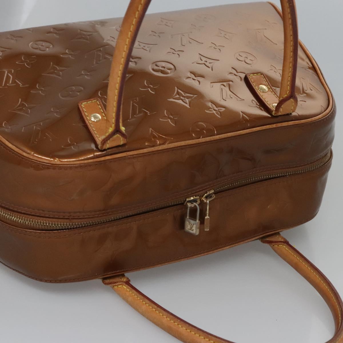 LOUIS VUITTON Monogram Vernis Tompkins Square Bag Bronze M91103 LV Auth BA720