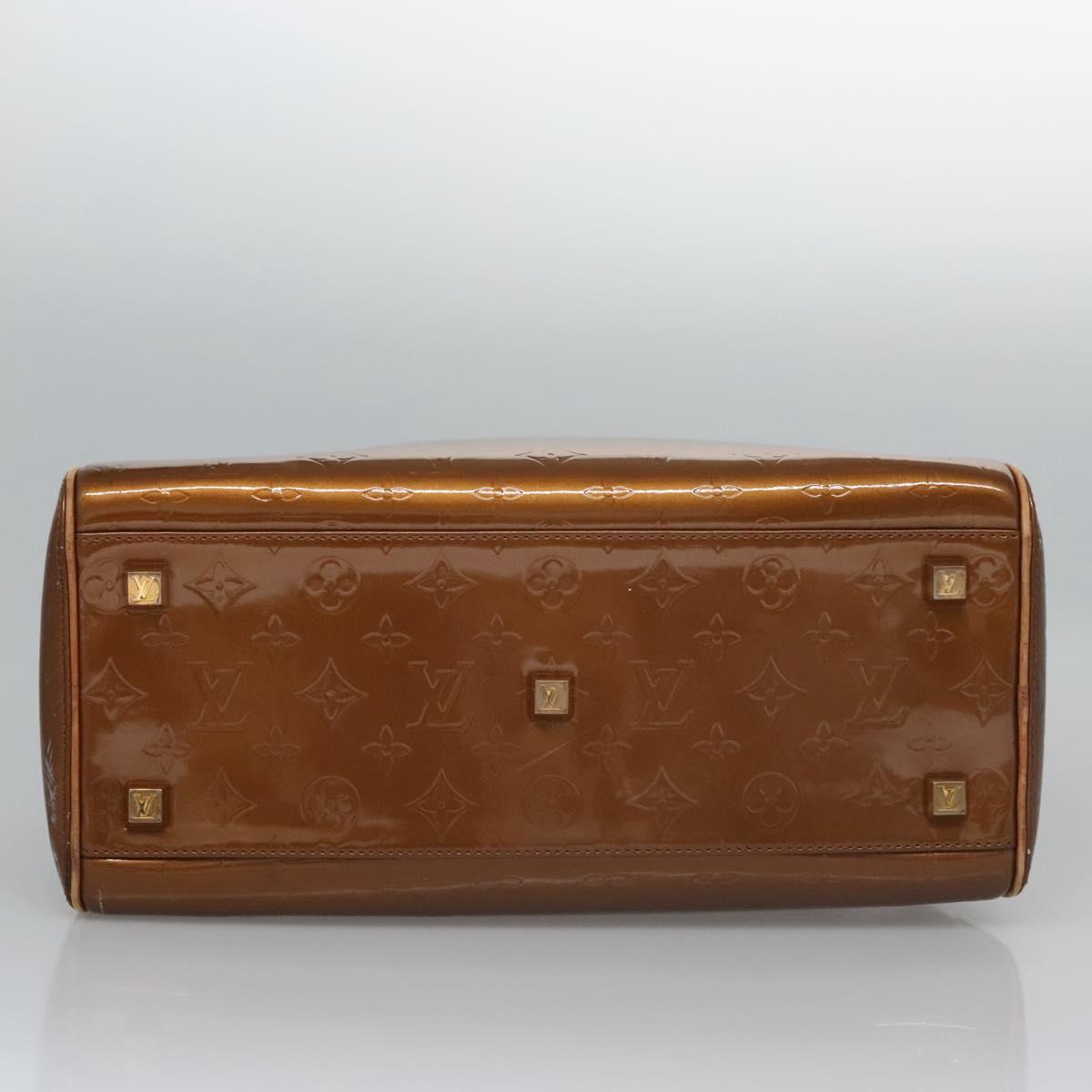 LOUIS VUITTON Monogram Vernis Tompkins Square Bag Bronze M91103 LV Auth BA720
