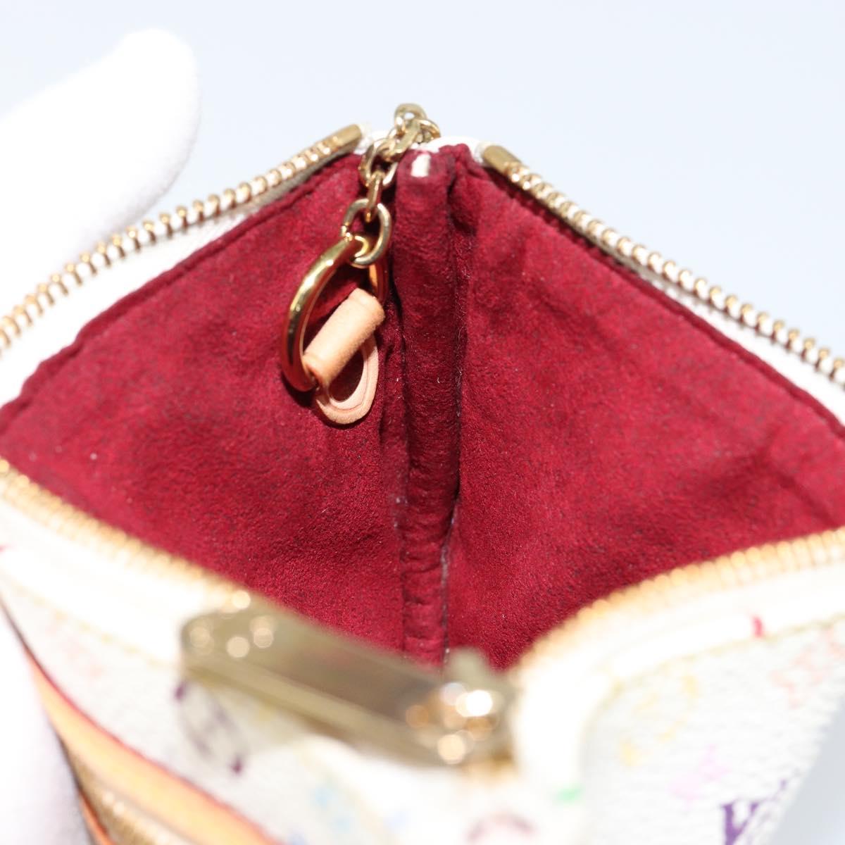 LOUIS VUITTON Monogram Multicolor Pochette MM Pouch White M60028 LV Auth BA7202