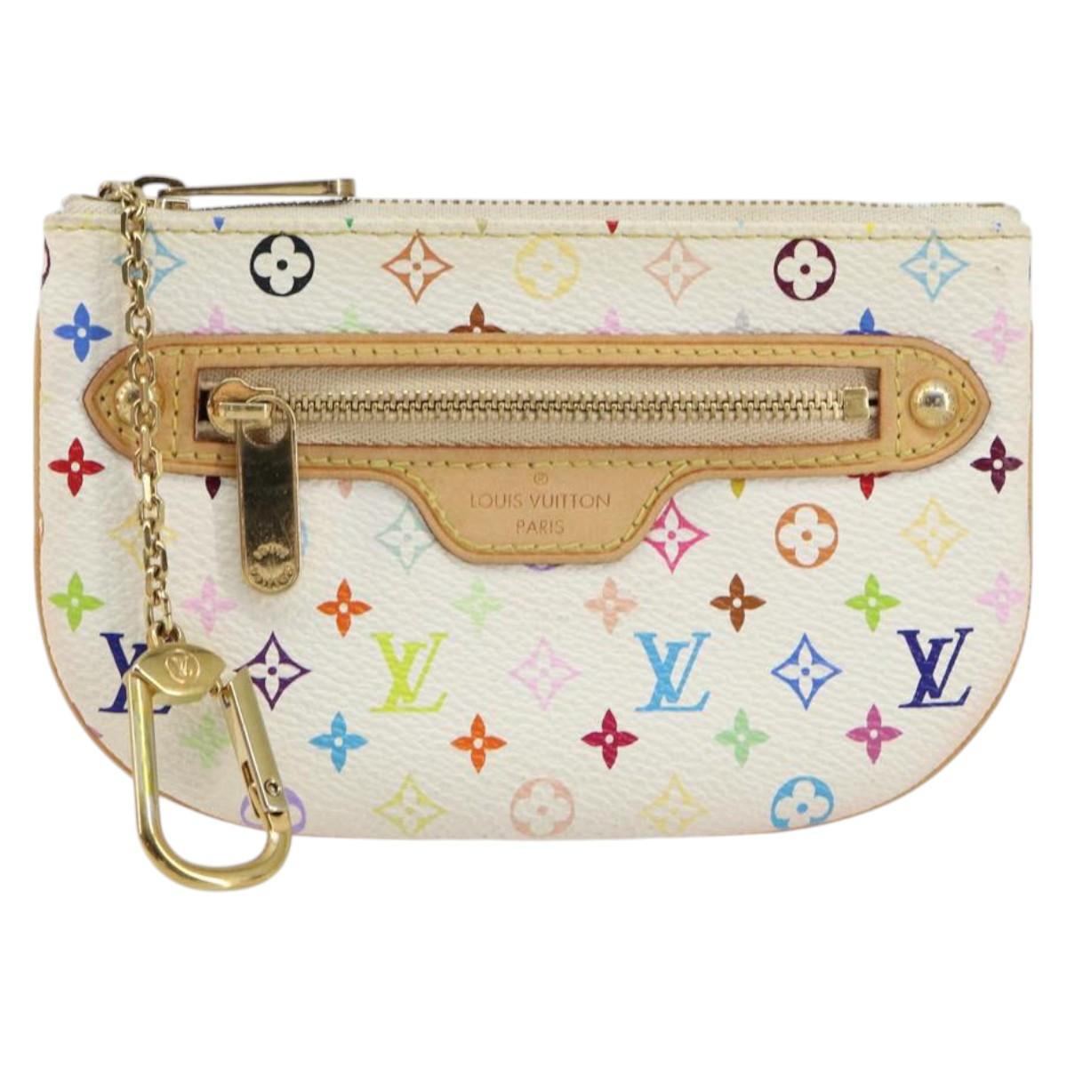 LOUIS VUITTON Monogram Multicolor Pochette MM Pouch White M60028 LV Auth BA7202
