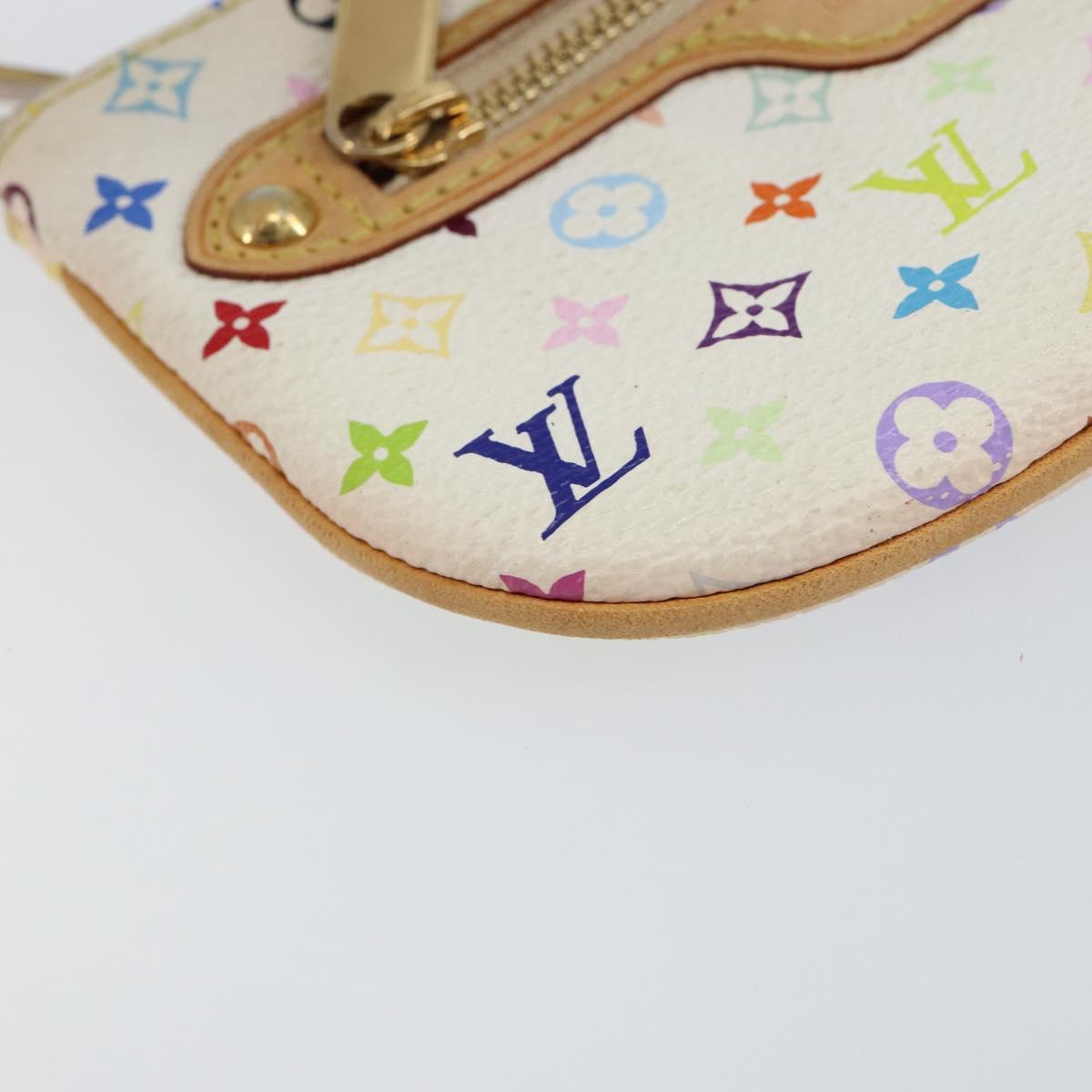 LOUIS VUITTON Monogram Multicolor Pochette MM Pouch White M60028 LV Auth BA7202