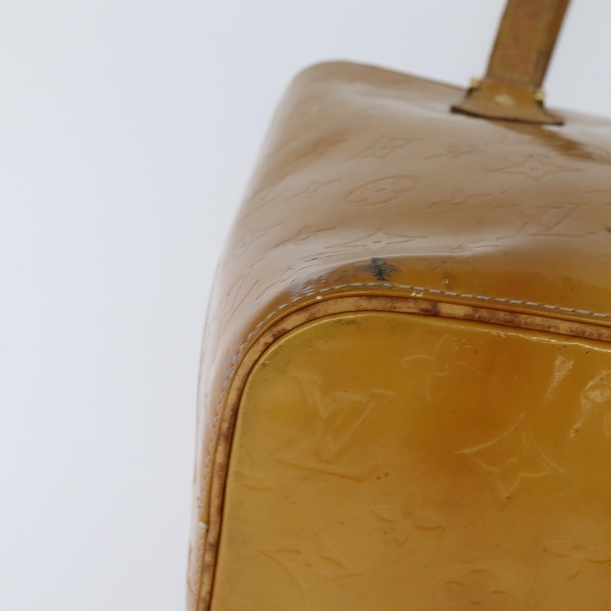 LOUIS VUITTON Monogram Vernis Houston Hand Bag Beige M91004 LV Auth BA7204