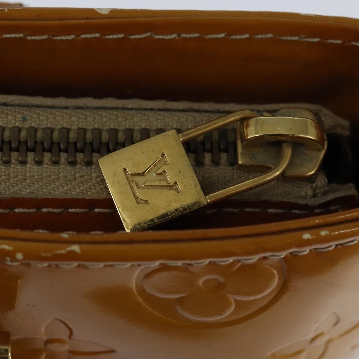 LOUIS VUITTON Monogram Vernis Houston Hand Bag Beige M91004 LV Auth BA7204