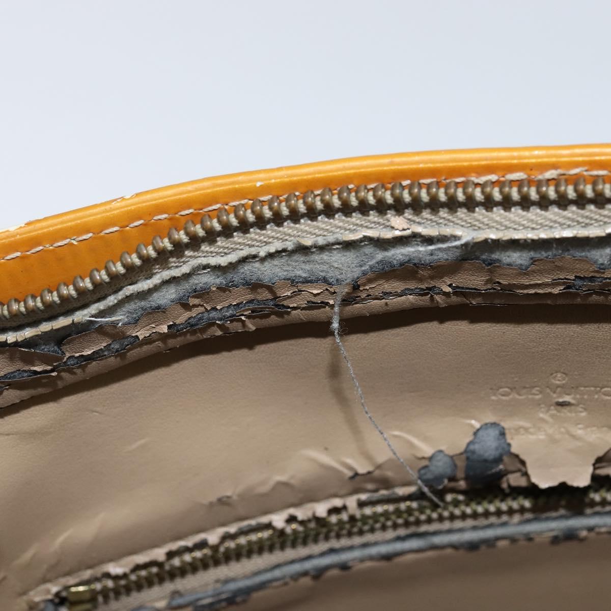 LOUIS VUITTON Monogram Vernis Houston Hand Bag Beige M91004 LV Auth BA7204