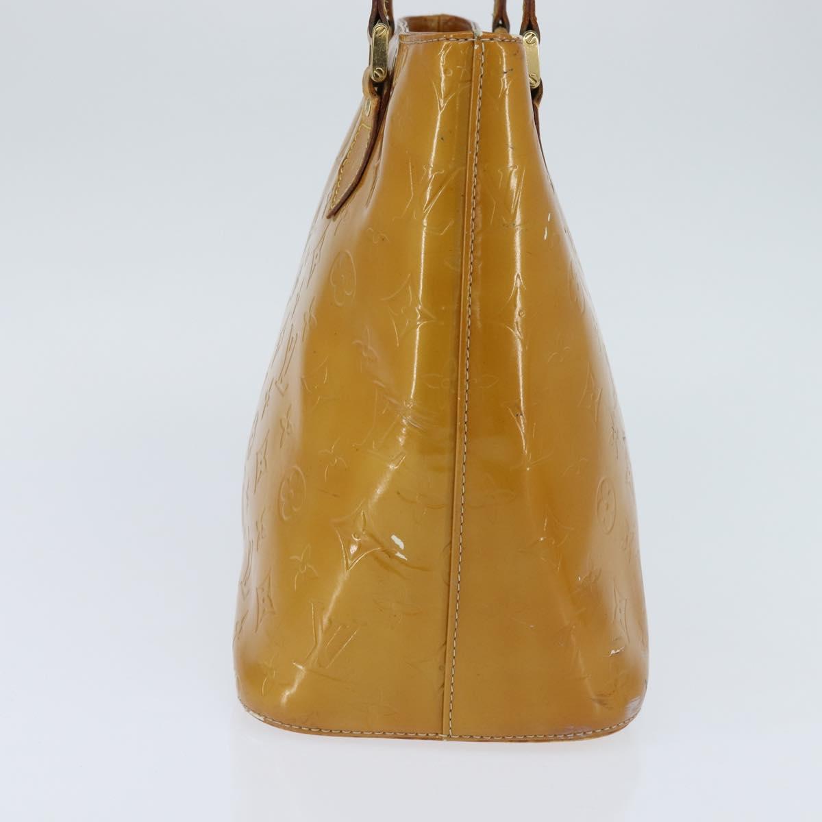 LOUIS VUITTON Monogram Vernis Houston Hand Bag Beige M91004 LV Auth BA7204