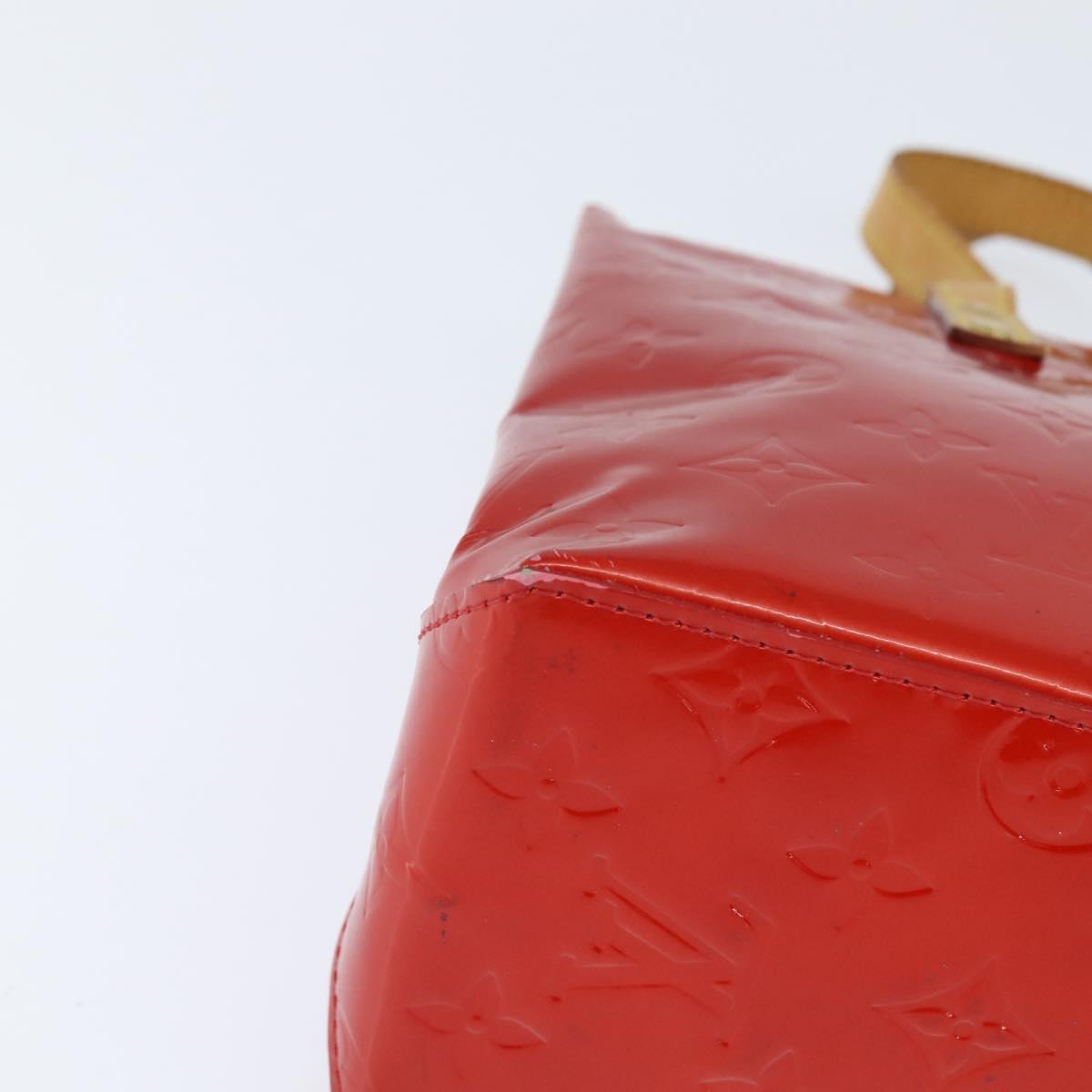 LOUIS VUITTON Monogram Vernis Reade PM Hand Bag Red Rouge M91088 LV Auth BA7208