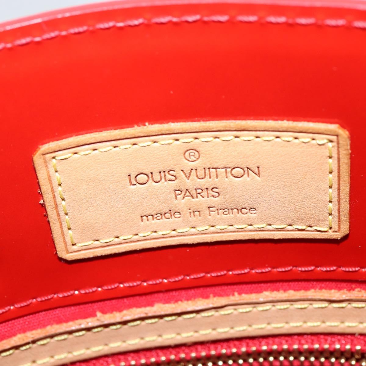 LOUIS VUITTON Monogram Vernis Reade PM Hand Bag Red Rouge M91088 LV Auth BA7208
