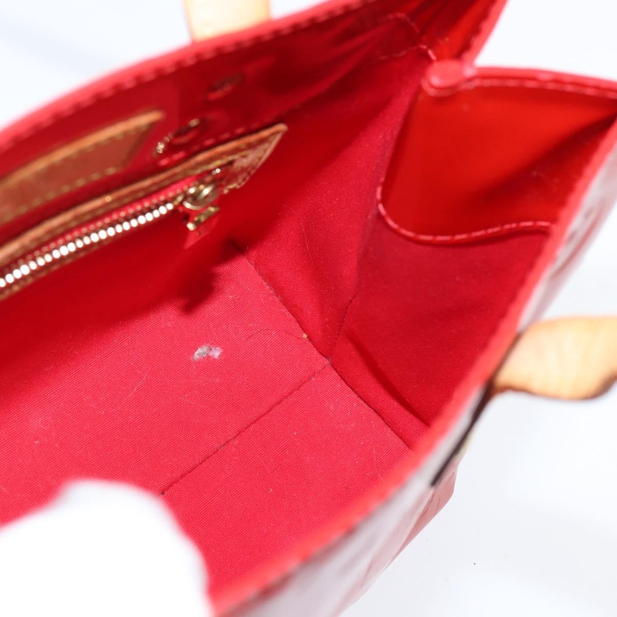 LOUIS VUITTON Monogram Vernis Reade PM Hand Bag Red Rouge M91088 LV Auth BA7208