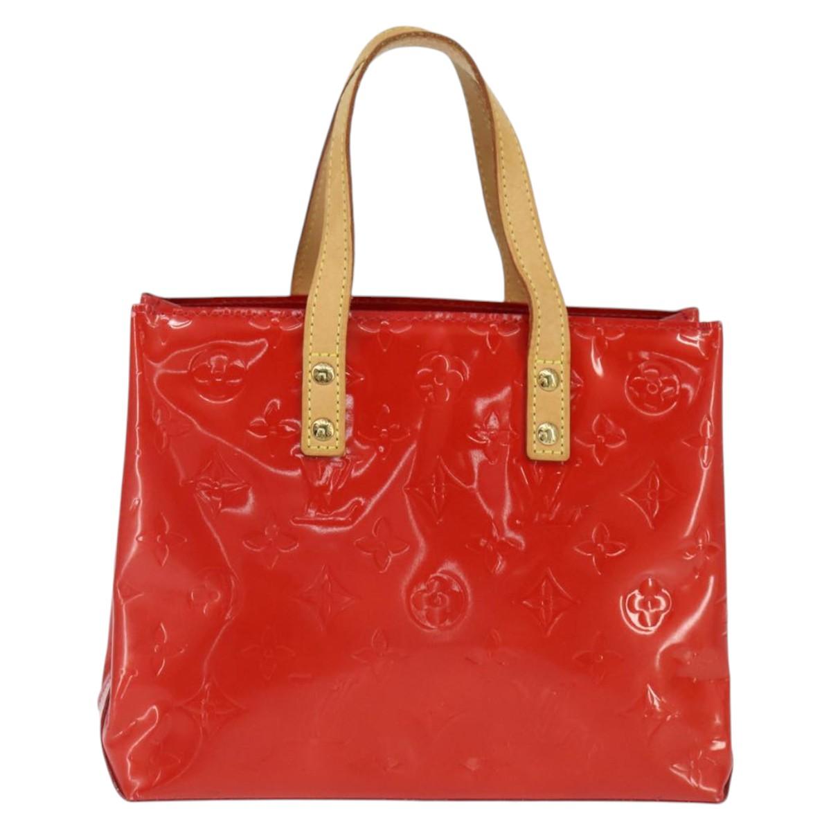 LOUIS VUITTON Monogram Vernis Reade PM Hand Bag Red Rouge M91088 LV Auth BA7208