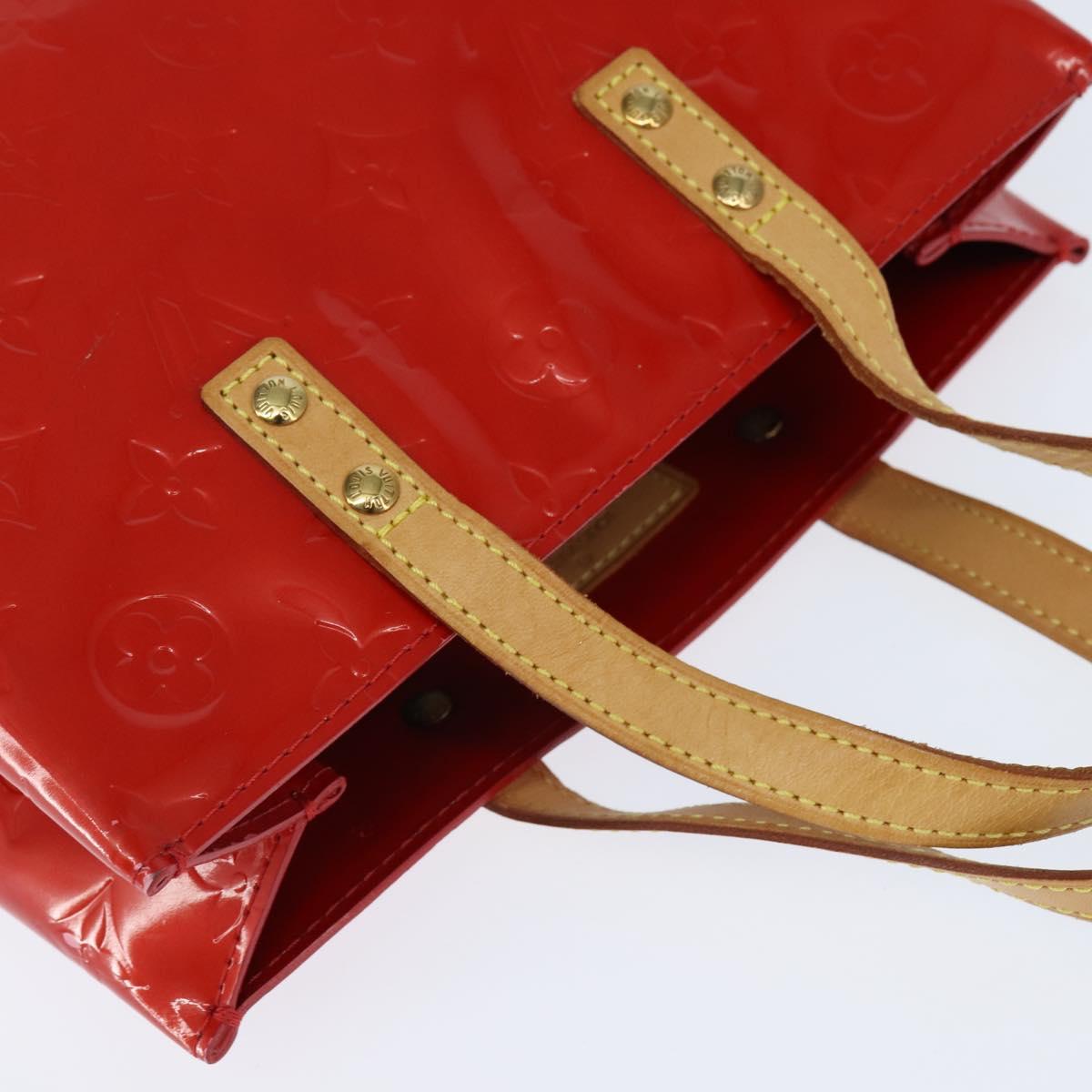 LOUIS VUITTON Monogram Vernis Reade PM Hand Bag Red Rouge M91088 LV Auth BA7208