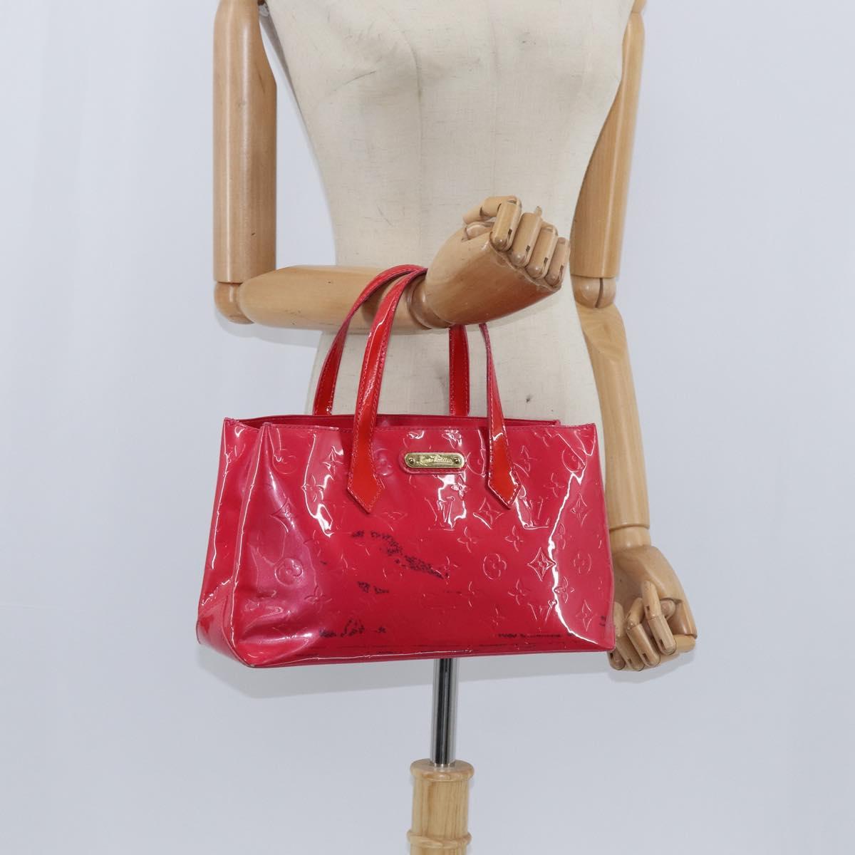 LOUIS VUITTON Monogram Vernis Wilshire Boulevard Bag Rose Pop M93643 Auth BA7211