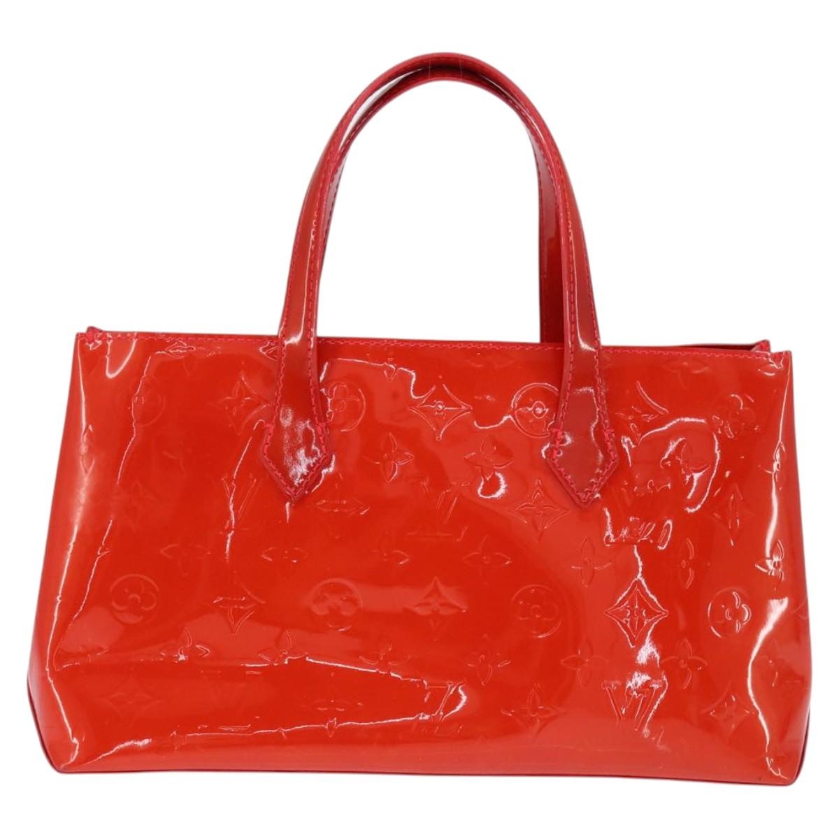 LOUIS VUITTON Monogram Vernis Wilshire PM Bag Rouge Grunadine M91723 Auth BA7212
