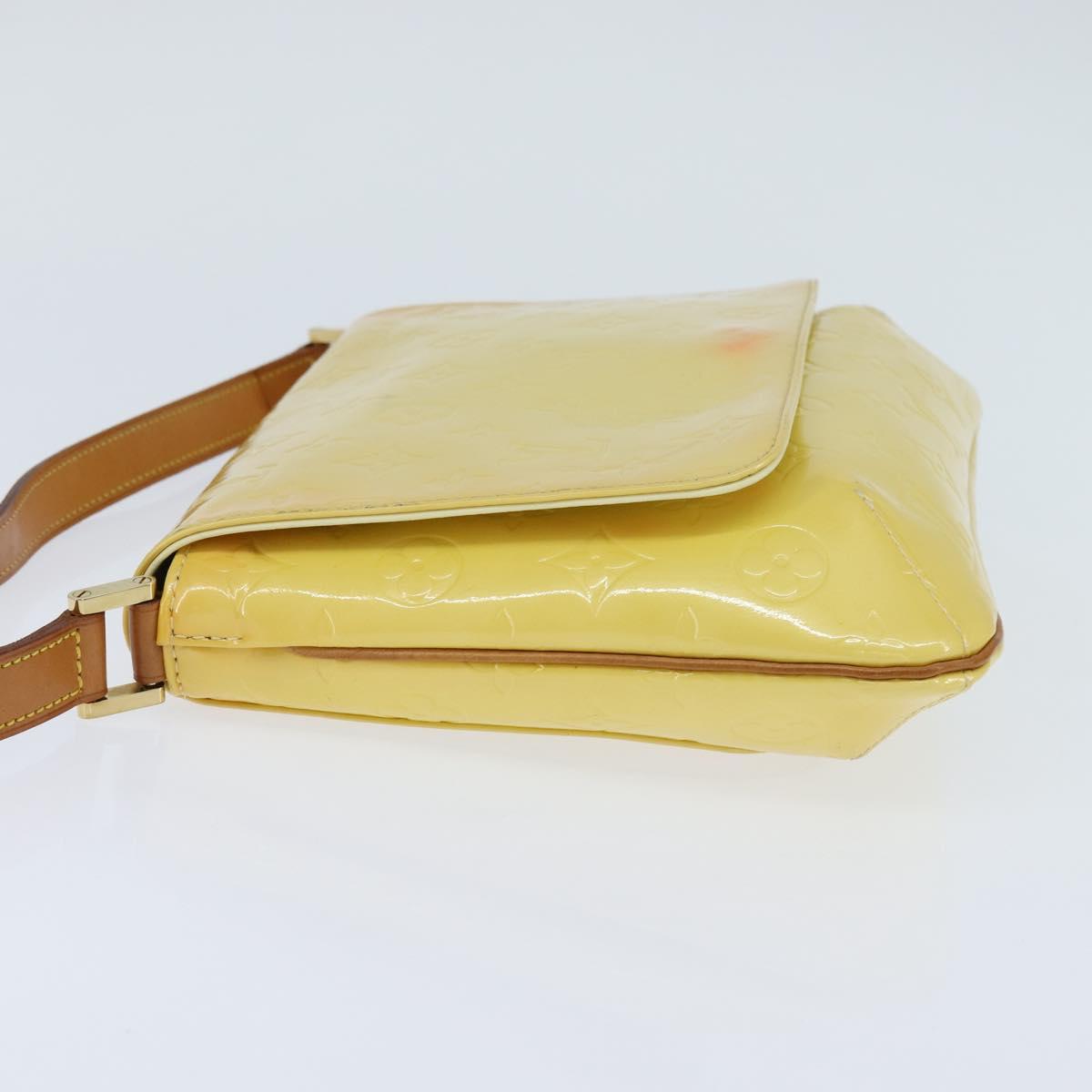 LOUIS VUITTON Monogram Vernis Thompson Street Bag Lime Yellow M91071 Auth BA7213