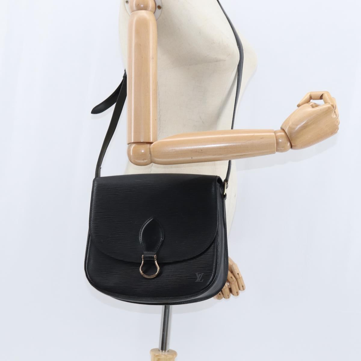 LOUIS VUITTON Epi Saint Cloud GM Shoulder Bag Black Noir M52192 LV Auth BA7219