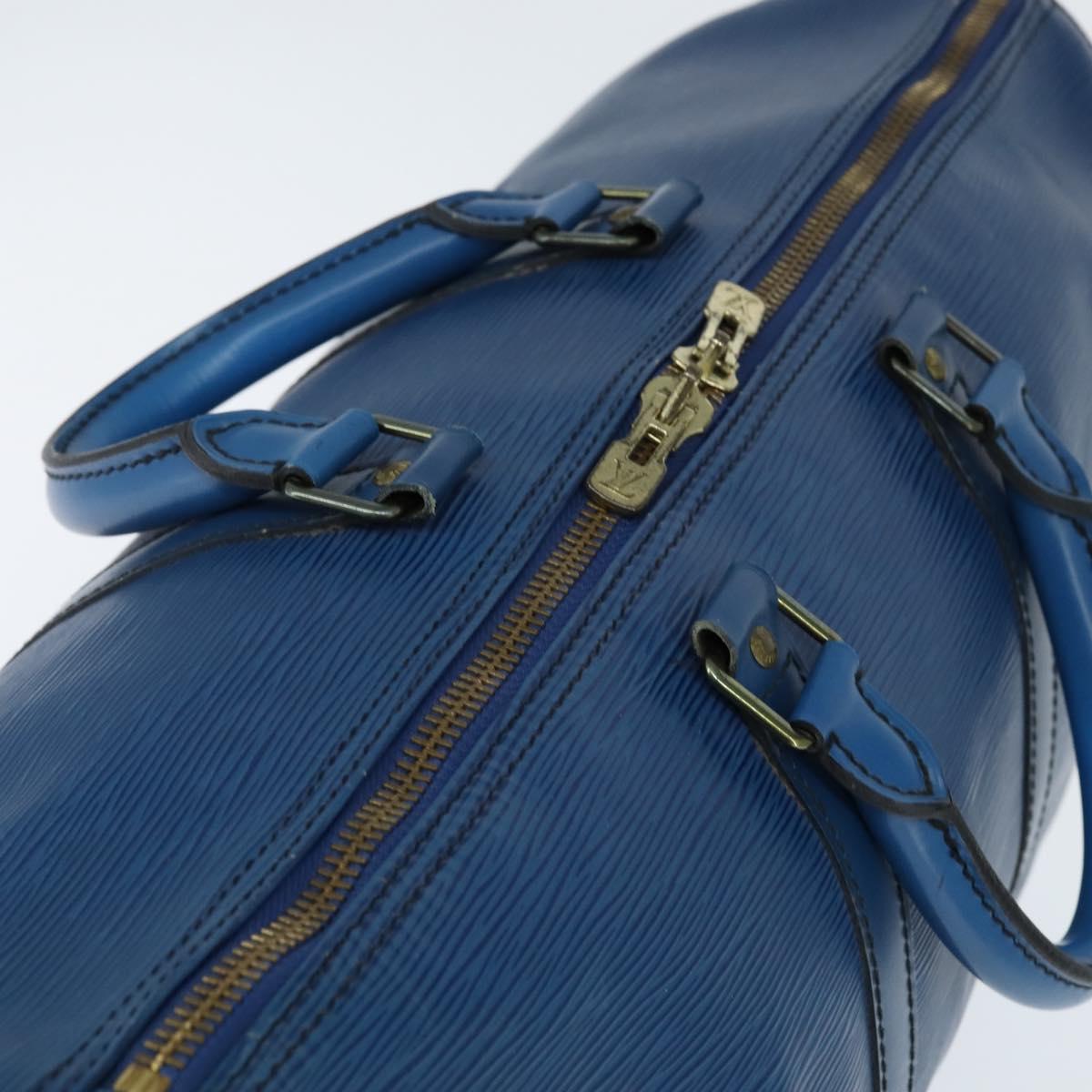 LOUIS VUITTON Epi Keepall 45 Boston Bag Blue M42975 LV Auth BA7237