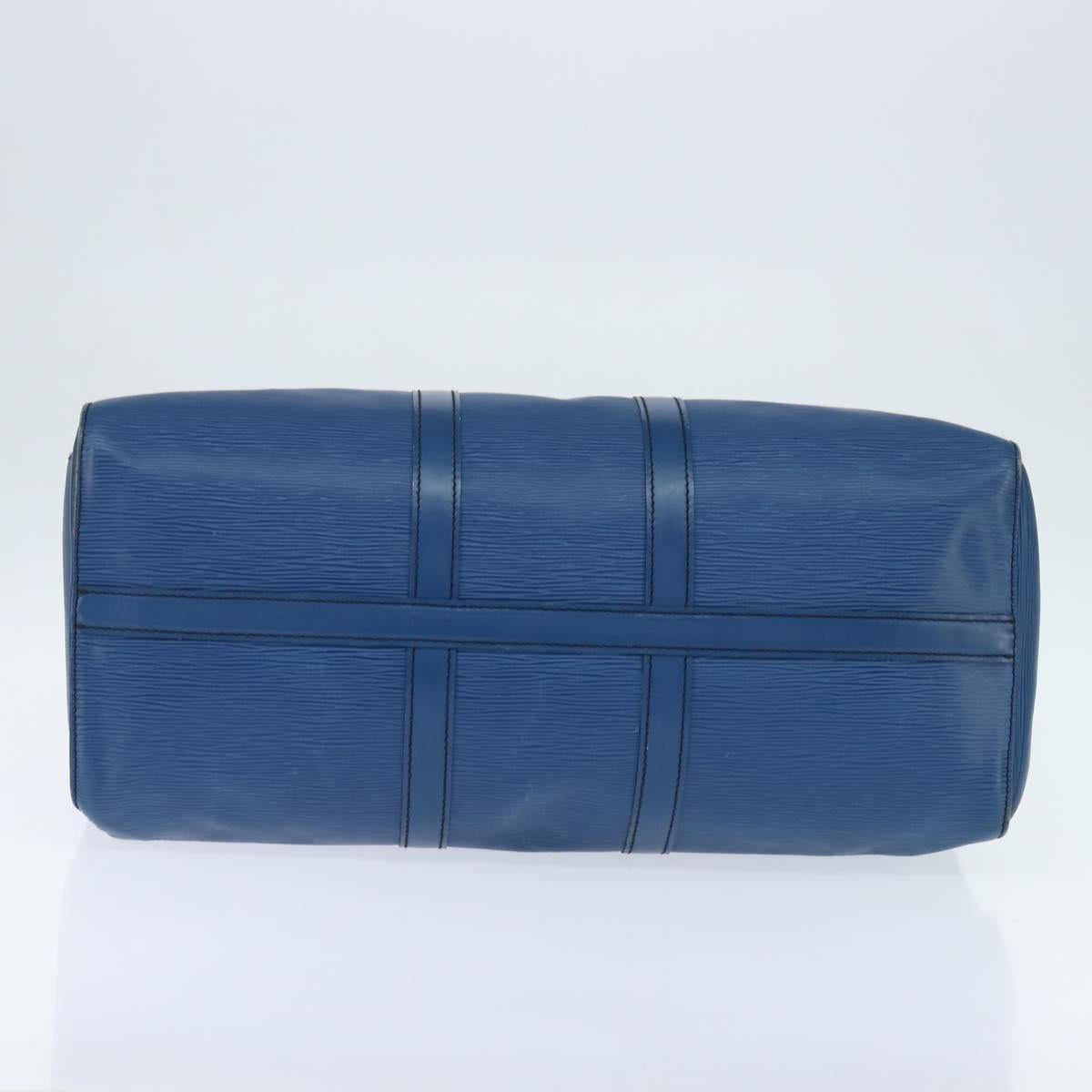 LOUIS VUITTON Epi Keepall 45 Boston Bag Blue M42975 LV Auth BA7237