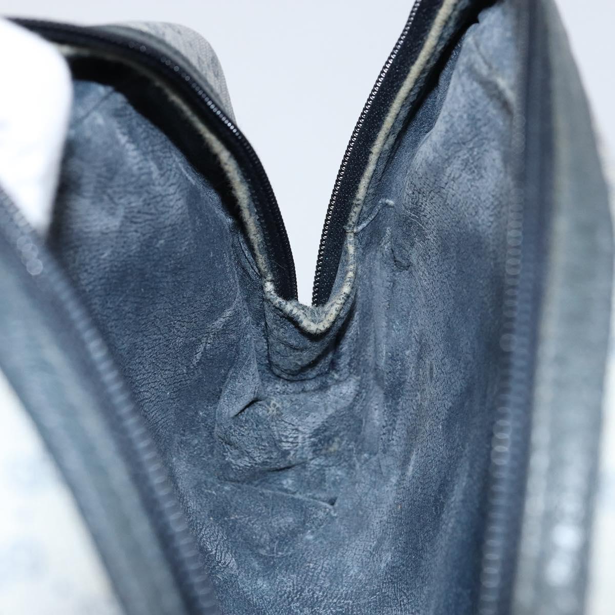 GUCCI Micro GG Canvas Clutch Bag PVC Leather Navy Gold 014 89 0094 Auth BA7239