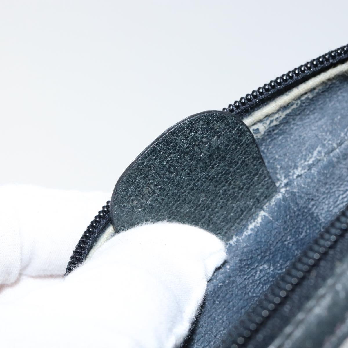 GUCCI Micro GG Canvas Clutch Bag PVC Leather Navy Gold 014 89 0094 Auth BA7239