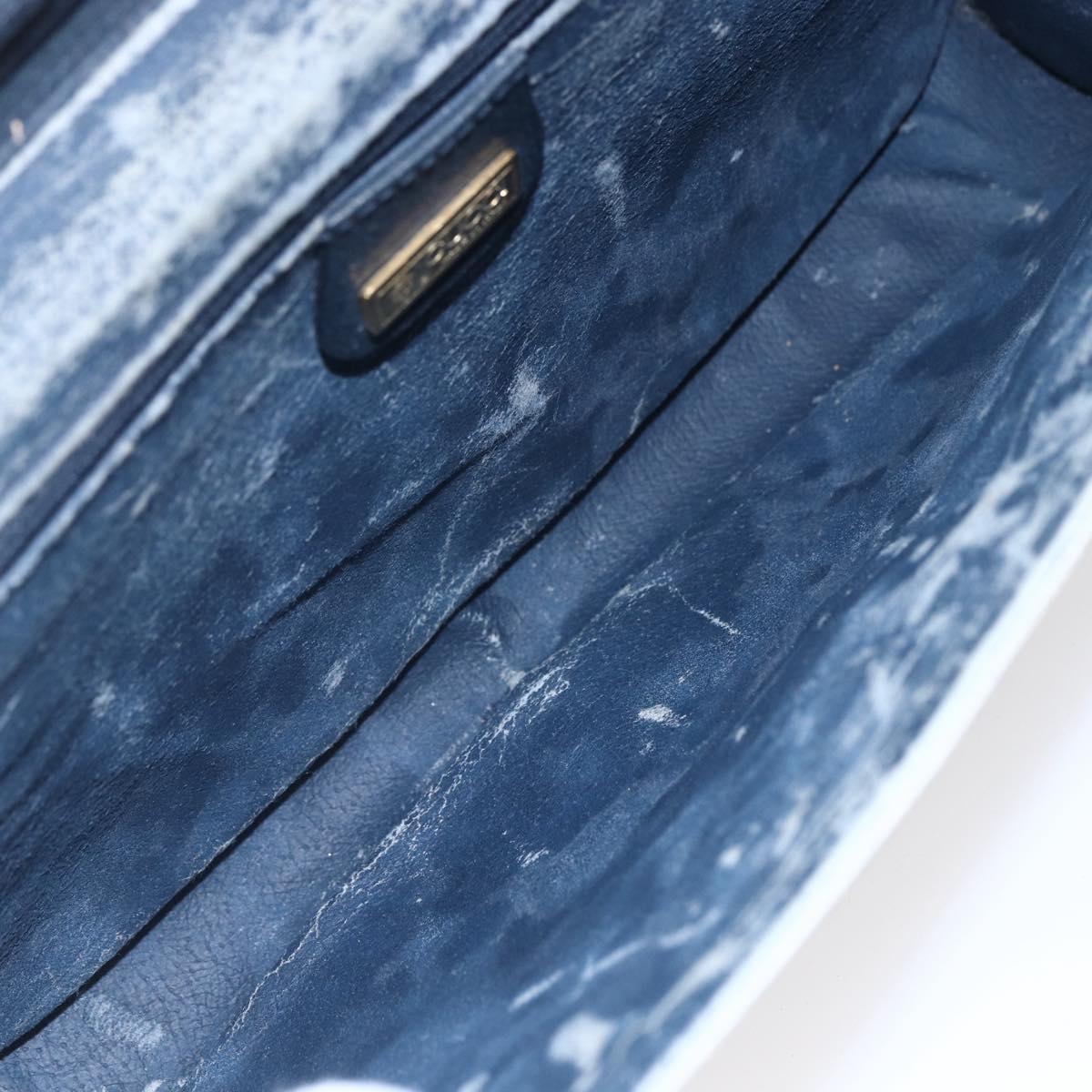 GUCCI Micro GG Canvas Bag PVC Leather Navy Gold 004 161 0670 Auth BA7240