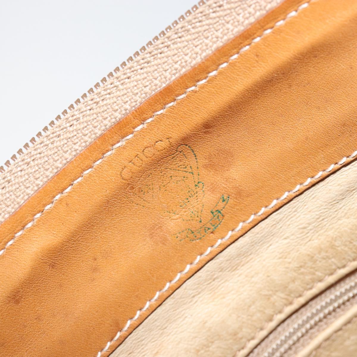 GUCCI Micro GG Supreme Shoulder Bag PVC Beige Gold 001 256 1324 Auth BA7242