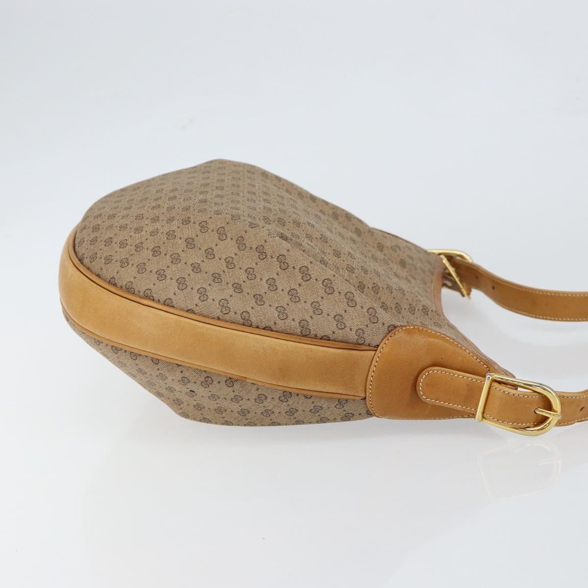 GUCCI Micro GG Supreme Shoulder Bag PVC Beige Gold 001 256 1324 Auth BA7242