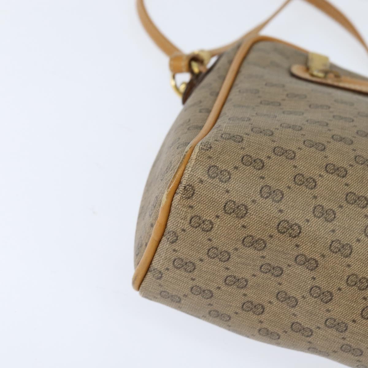 GUCCI Micro GG Supreme Shoulder Bag PVC Beige Gold 007 39 0014 Auth BA7243