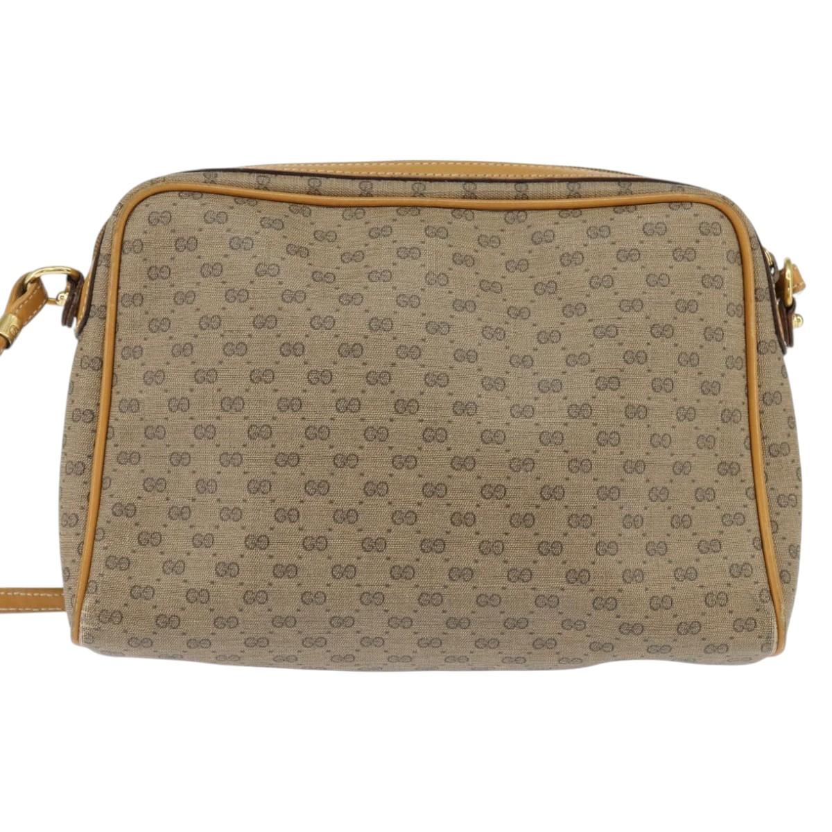 GUCCI Micro GG Supreme Shoulder Bag PVC Beige Gold 007 39 0014 Auth BA7243