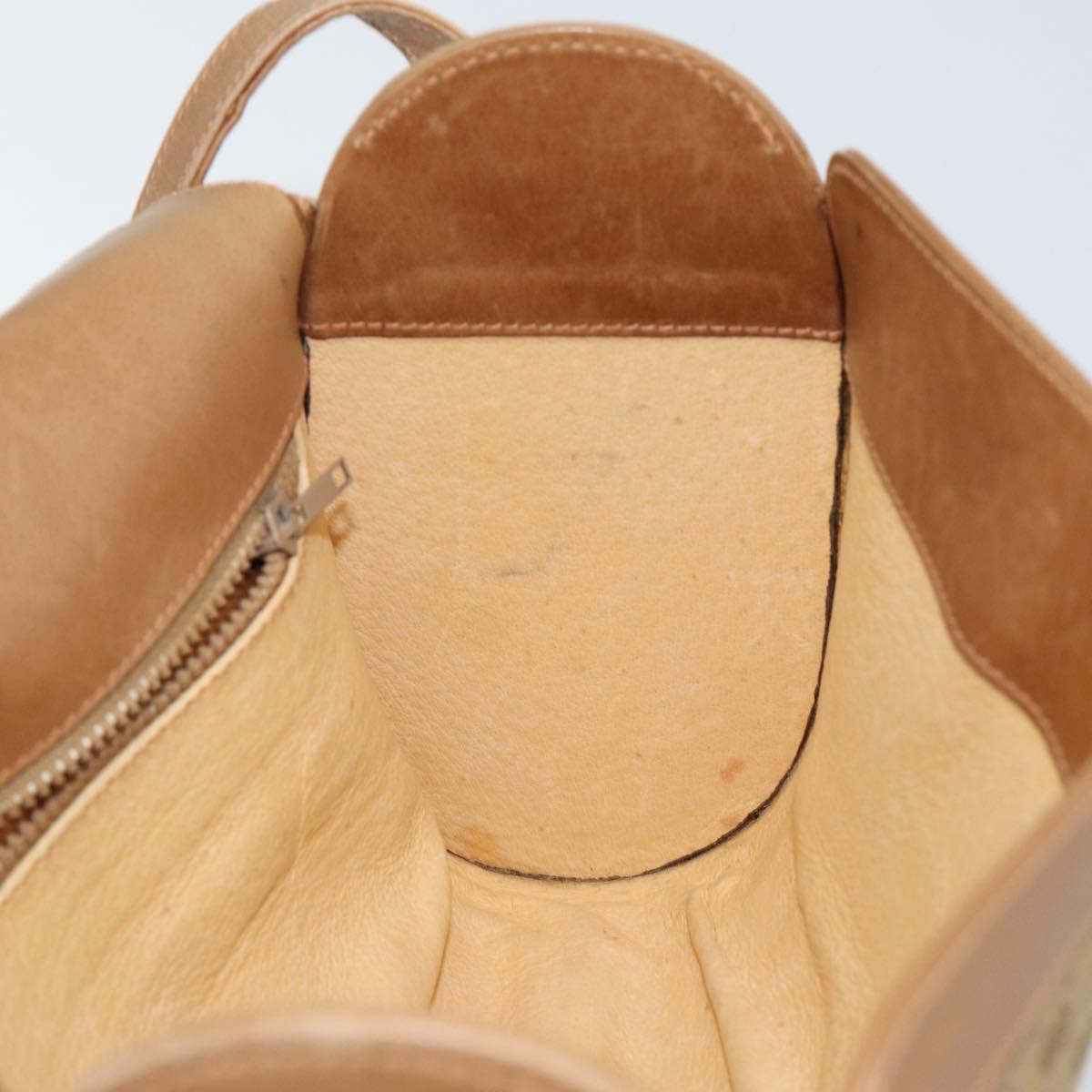 GUCCI Micro GG Supreme Shoulder Bag PVC Beige Gold Auth BA7245