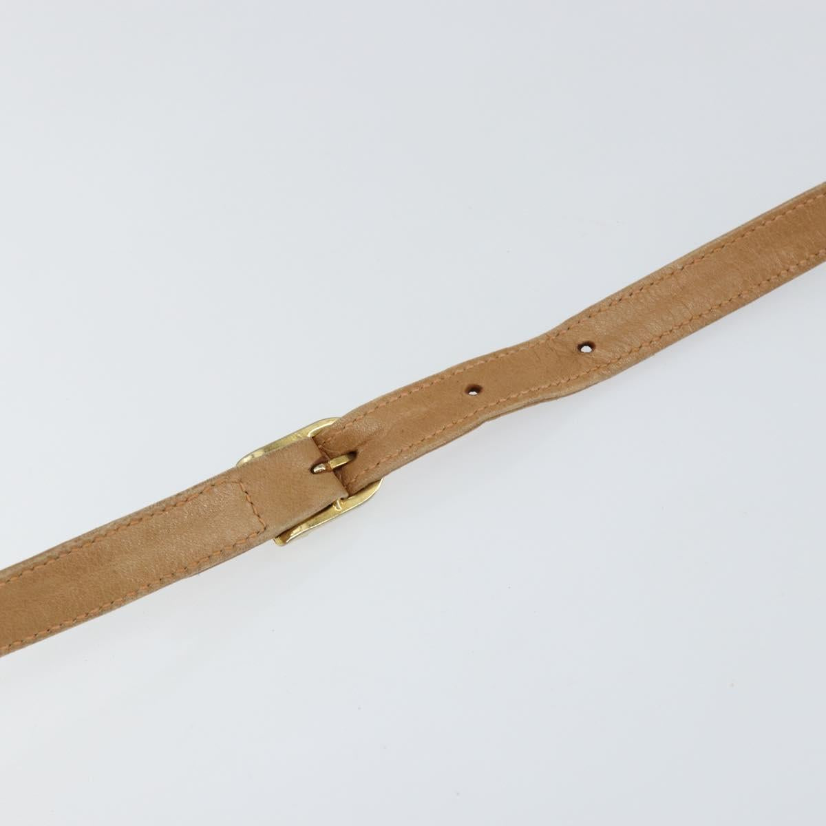 GUCCI Micro GG Supreme Shoulder Bag PVC Beige Gold Auth BA7245