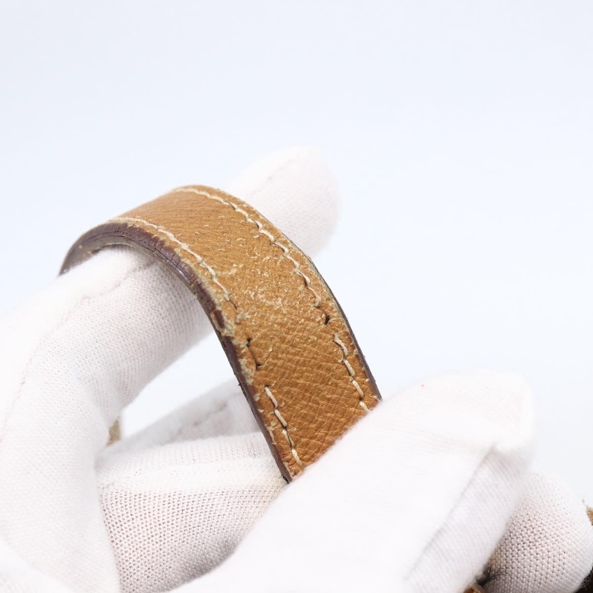 GUCCI Micro GG Supreme Shoulder Bag PVC Beige Gold Auth BA7246