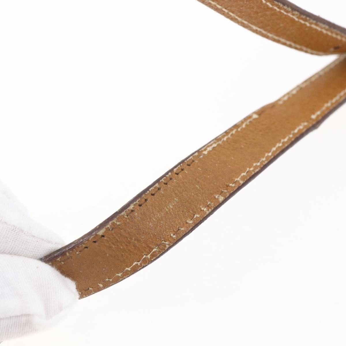 GUCCI Micro GG Supreme Shoulder Bag PVC Beige Gold Auth BA7246